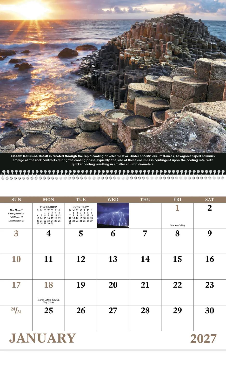 Power of Nature Spiral Wall Calendar FSC Paper - 18.5 x 11 in - product view 5