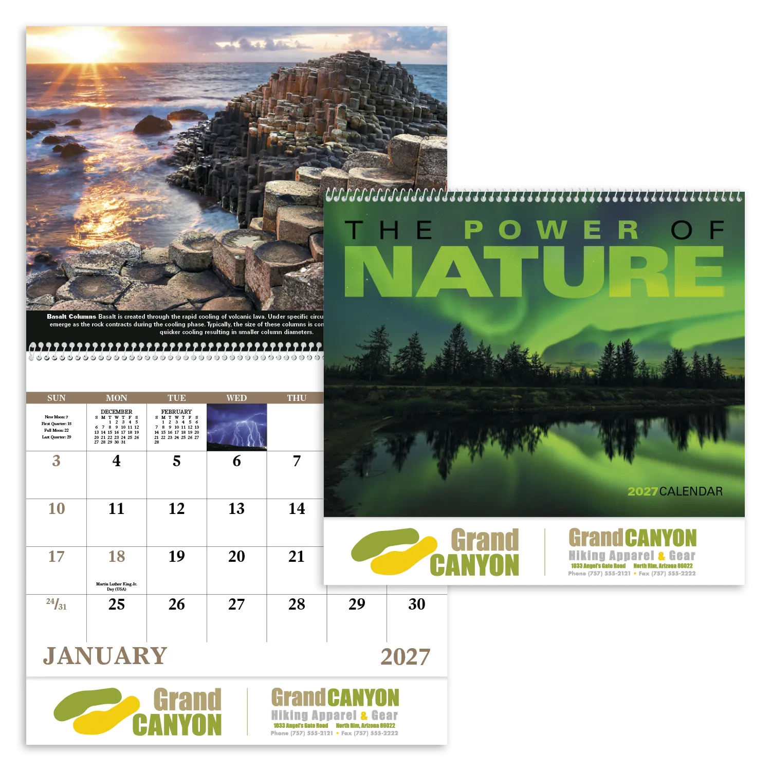Power of Nature Spiral Wall Calendar FSC Paper - 18.5 x 11 in - product view 19