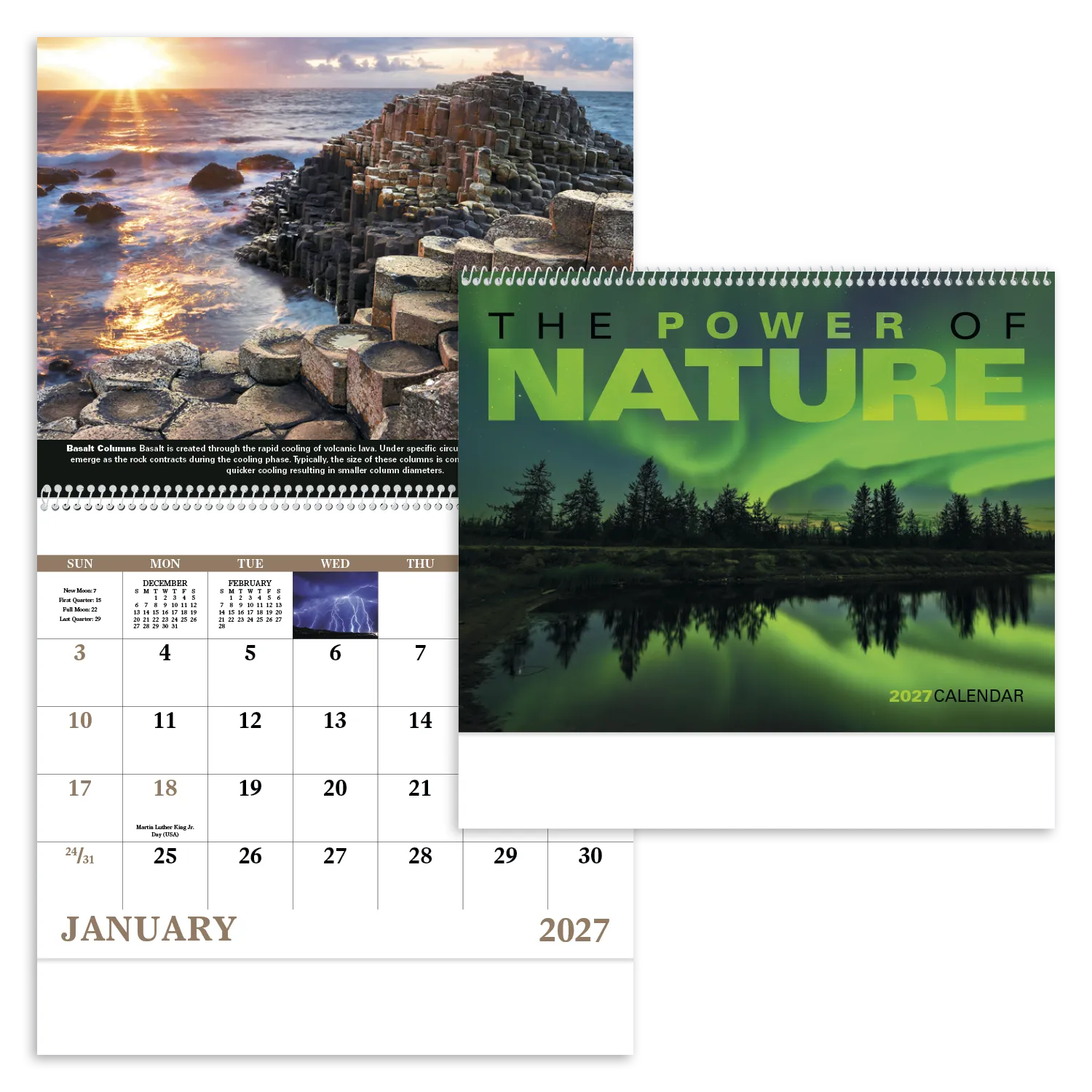 Power of Nature Spiral Wall Calendar FSC Paper - 18.5 x 11 in - product view 20