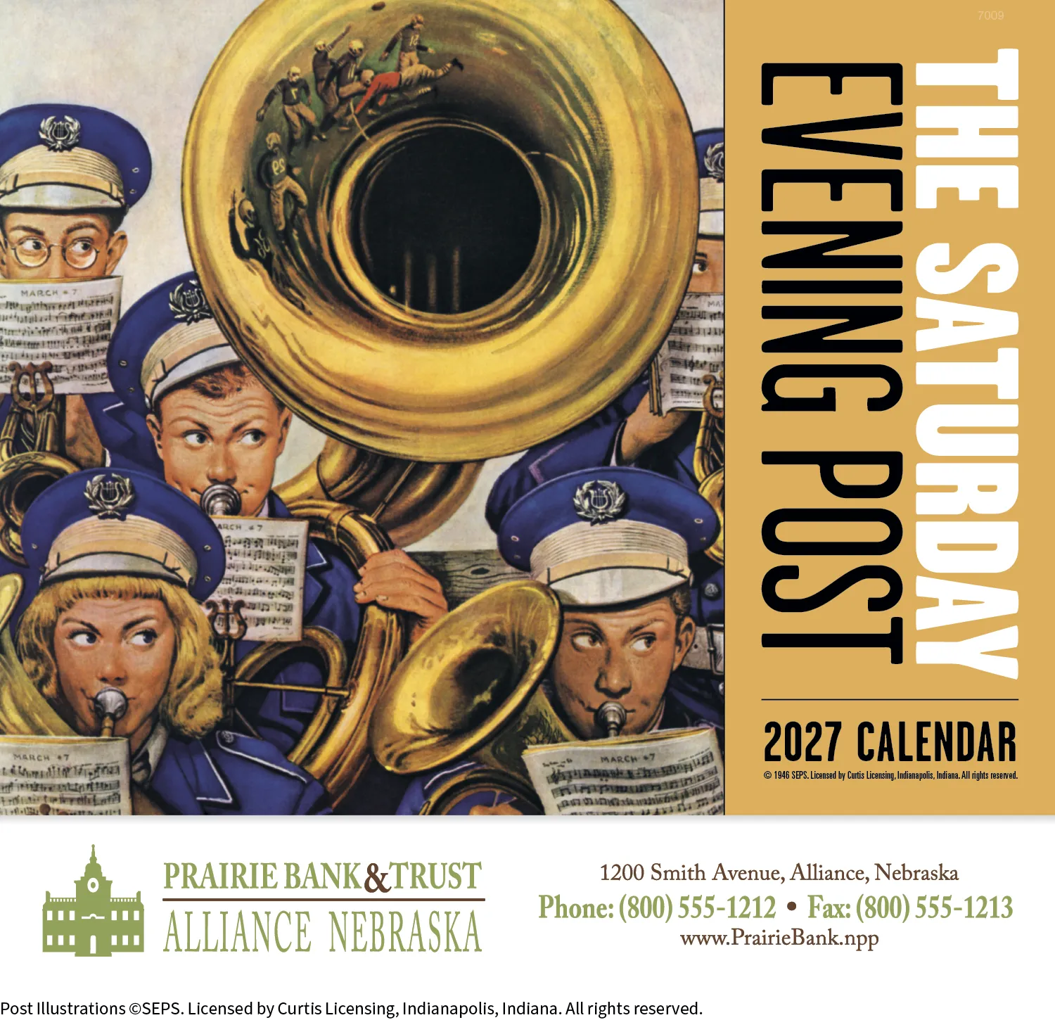 Saturday Evening Post Wall Calendar Stapled FSC Paper - 19 x 11 in - product view 2