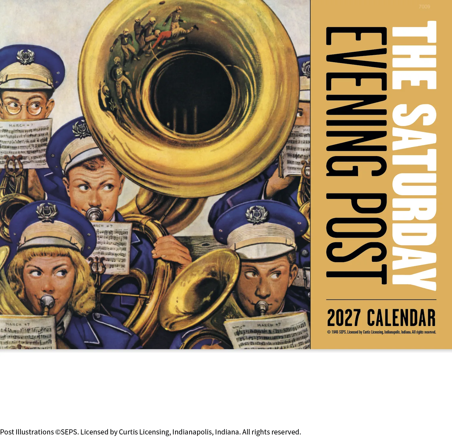 Saturday Evening Post Wall Calendar Stapled FSC Paper - 19 x 11 in - product view 3