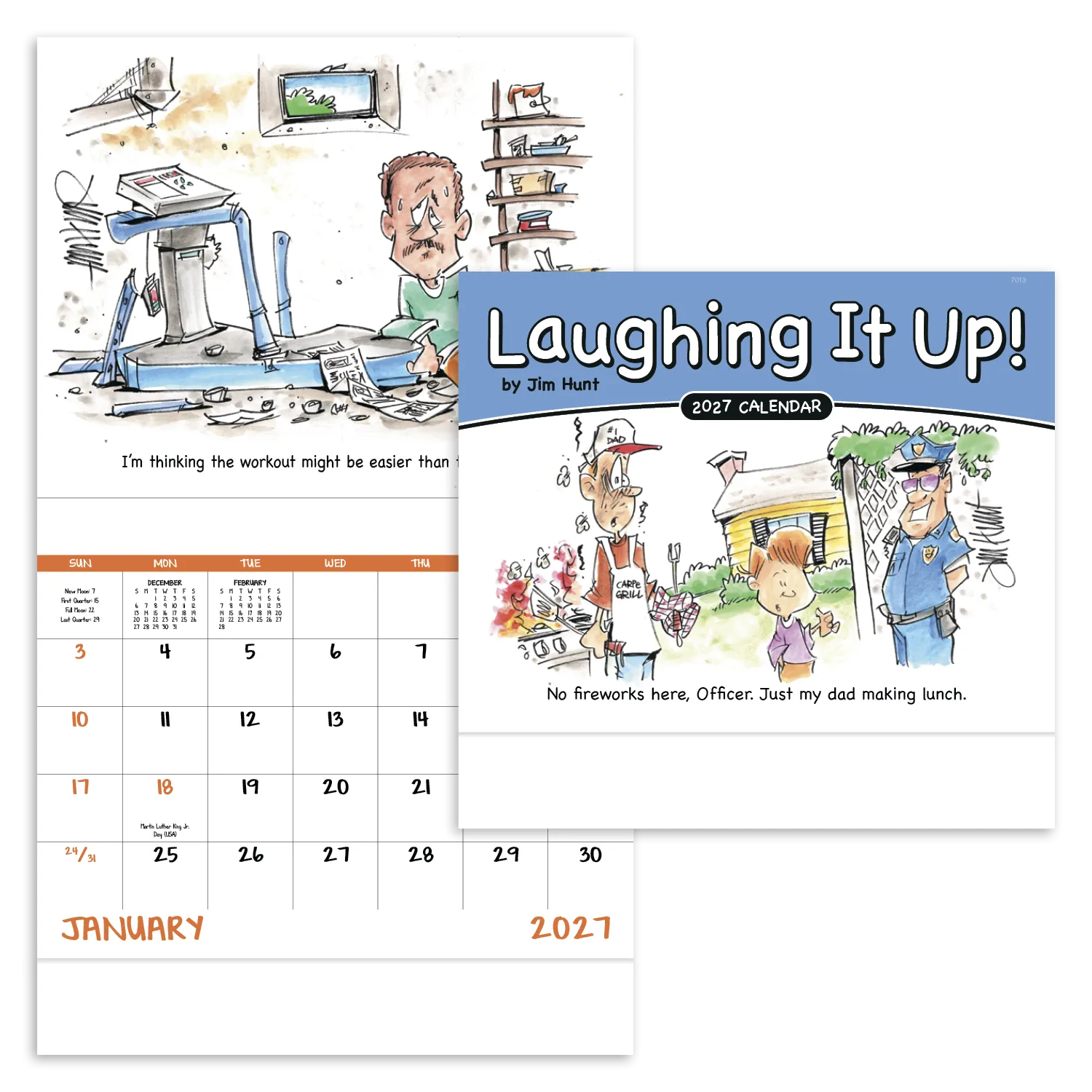 Humor Wall Calendar Stapled FSC Gloss Paper - 19 x 11 in - product view 20