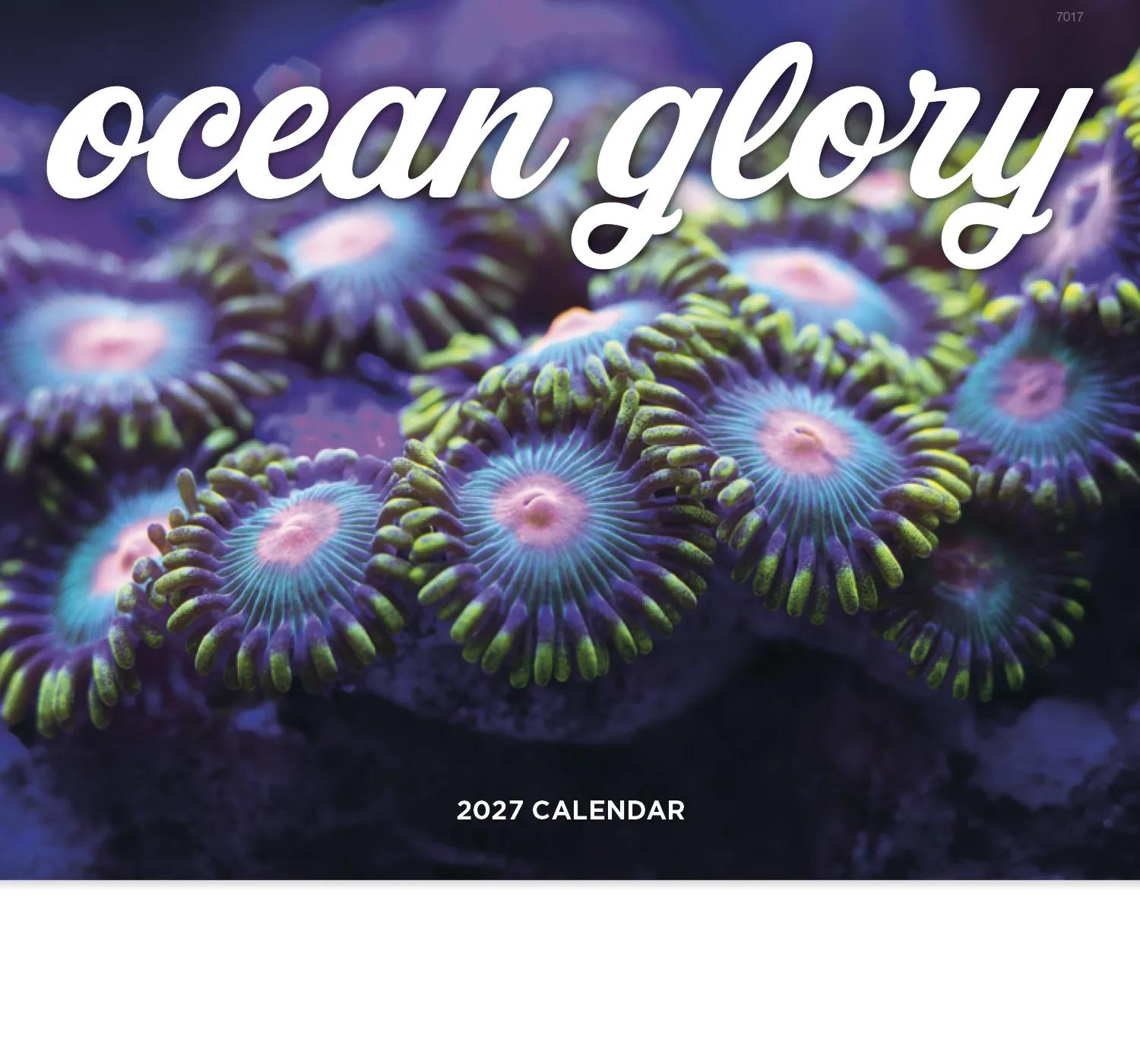 Ocean Life Wall Calendar Stapled FSC Gloss Paper - 19 x 11 in - product view 3
