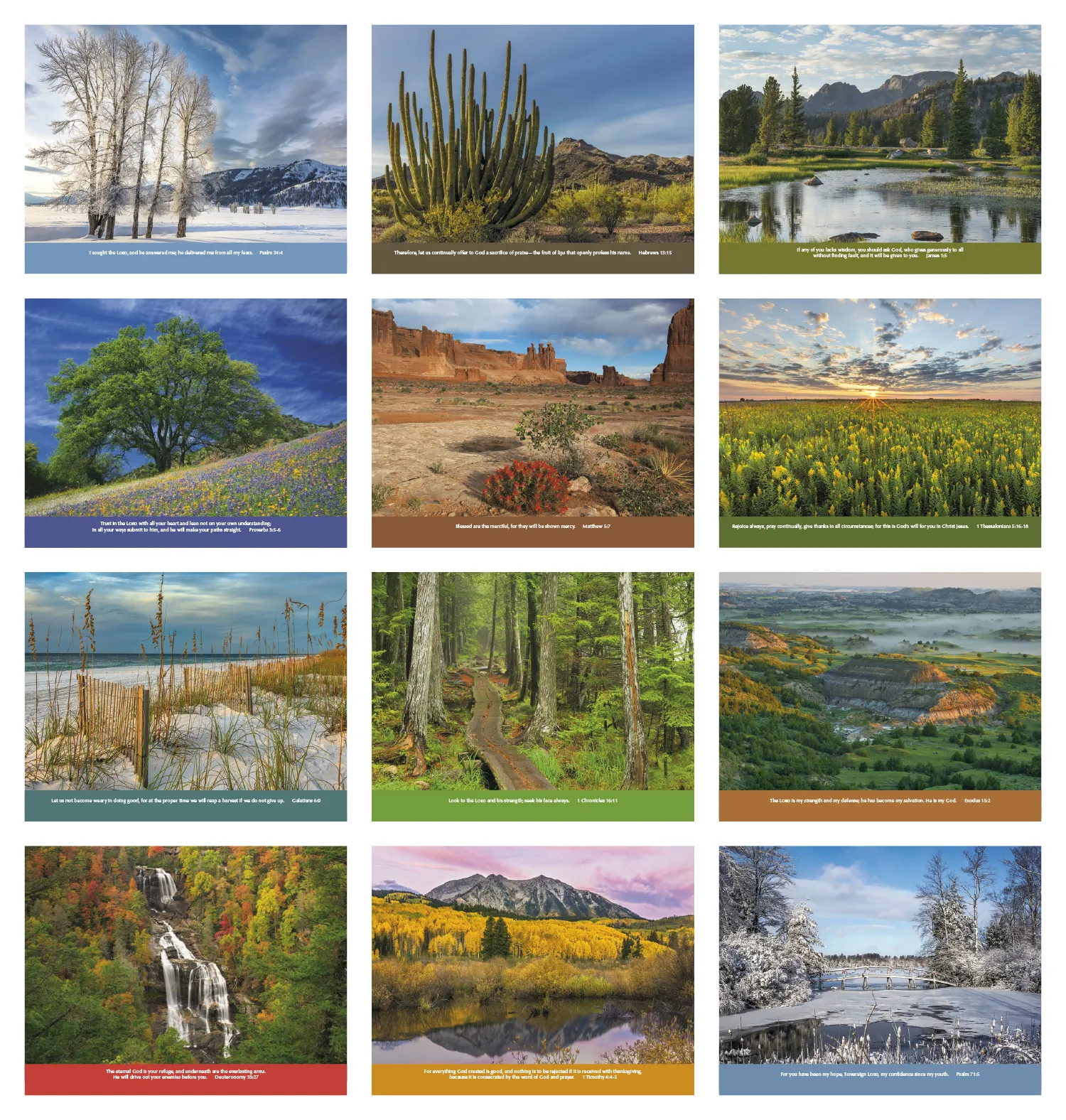 Bible Verse Wall Calendar Stapled FSC Gloss Paper - 19 x 11 in - product view 21