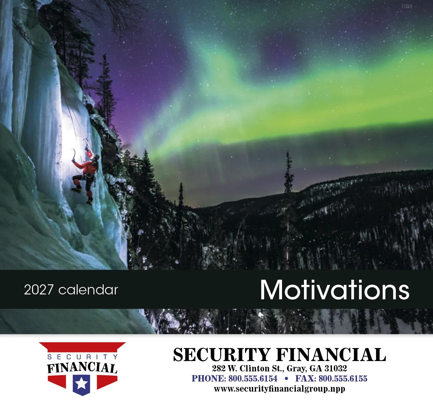 Motivational Wall Calendar Stapled FSC Gloss Paper - 19 x 11 in - product view 2