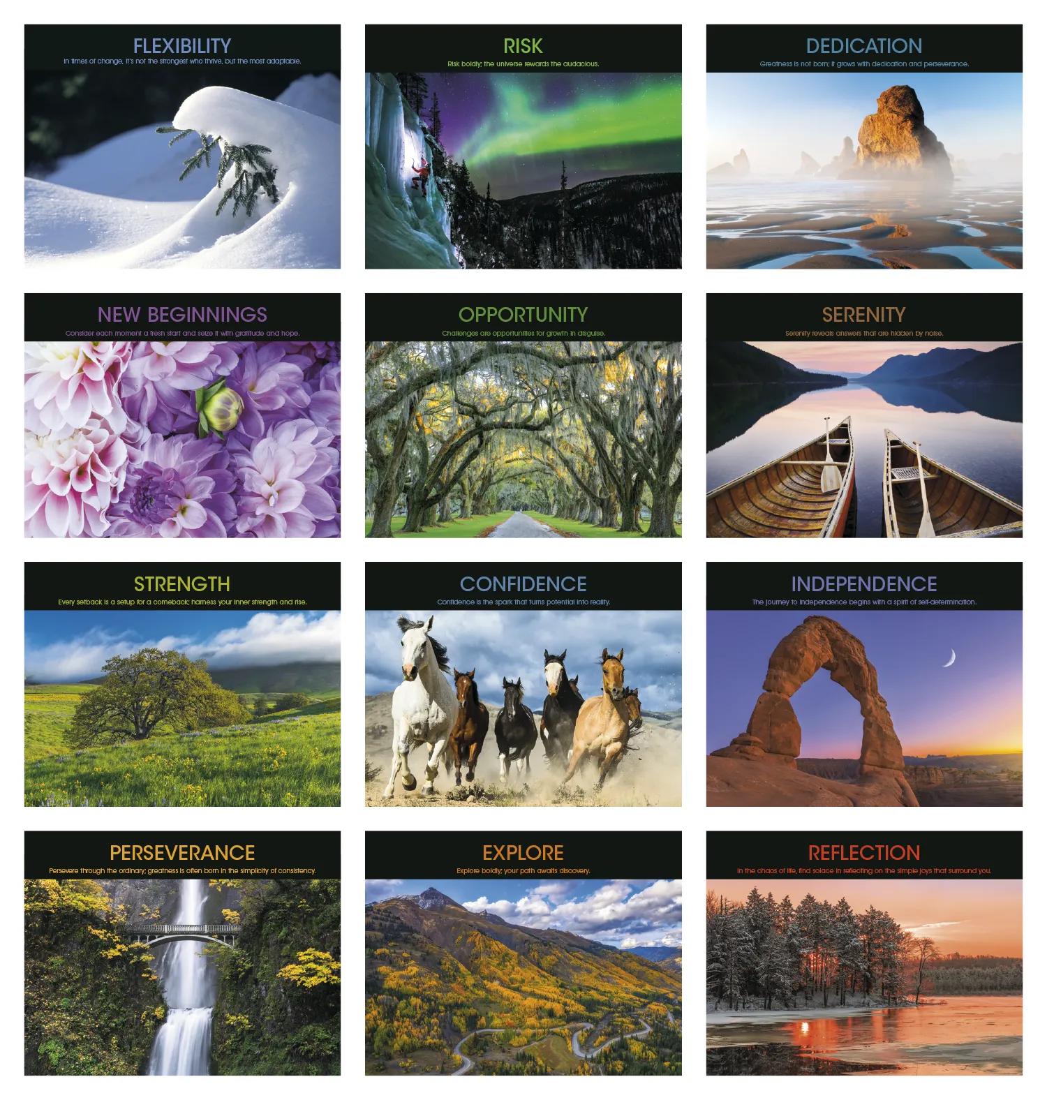 Motivational Wall Calendar Stapled FSC Gloss Paper - 19 x 11 in - product view 21