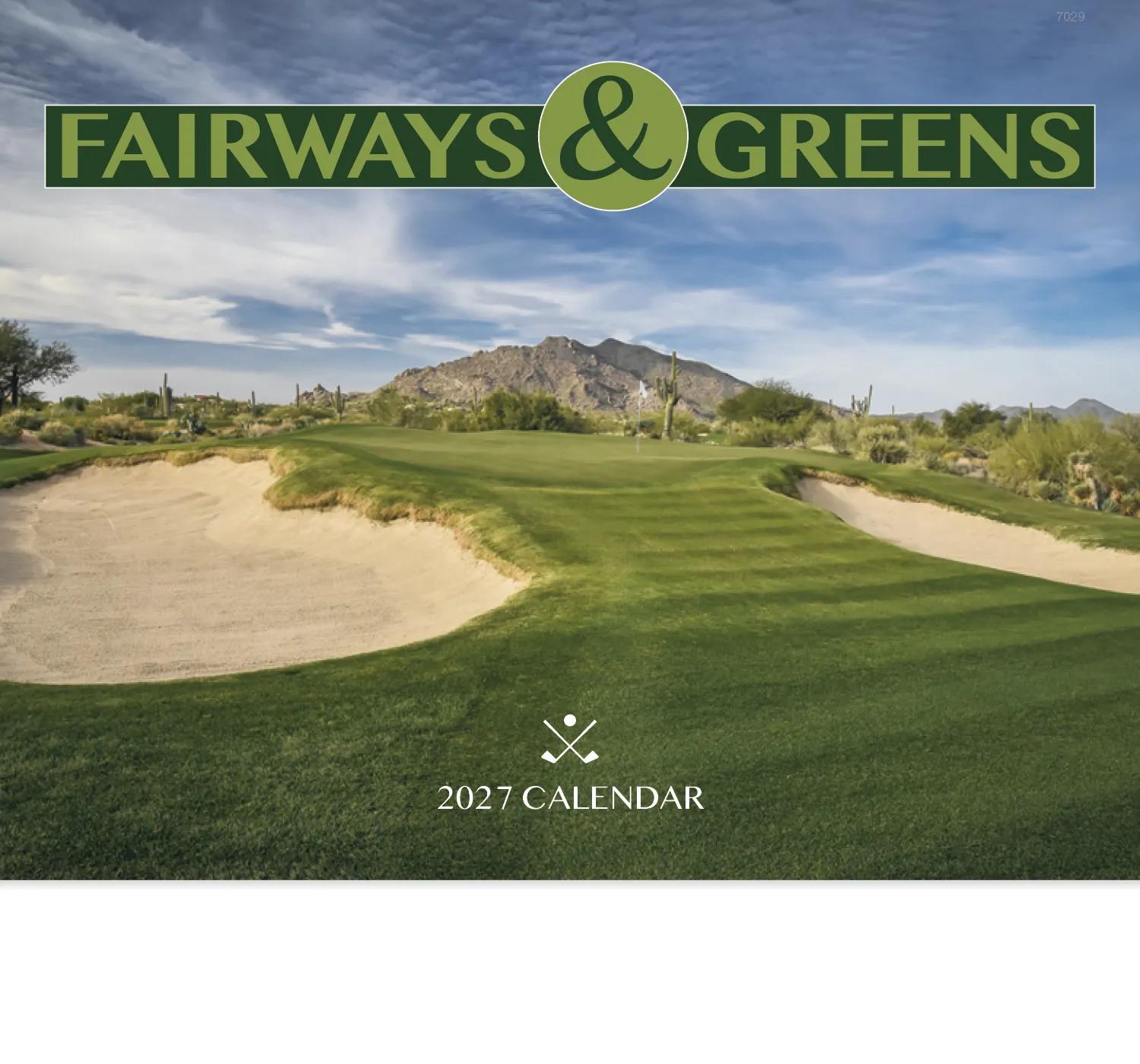 Golf Course Wall Calendar Stapled FSC Gloss Paper - 19 x 11 in - product view 3