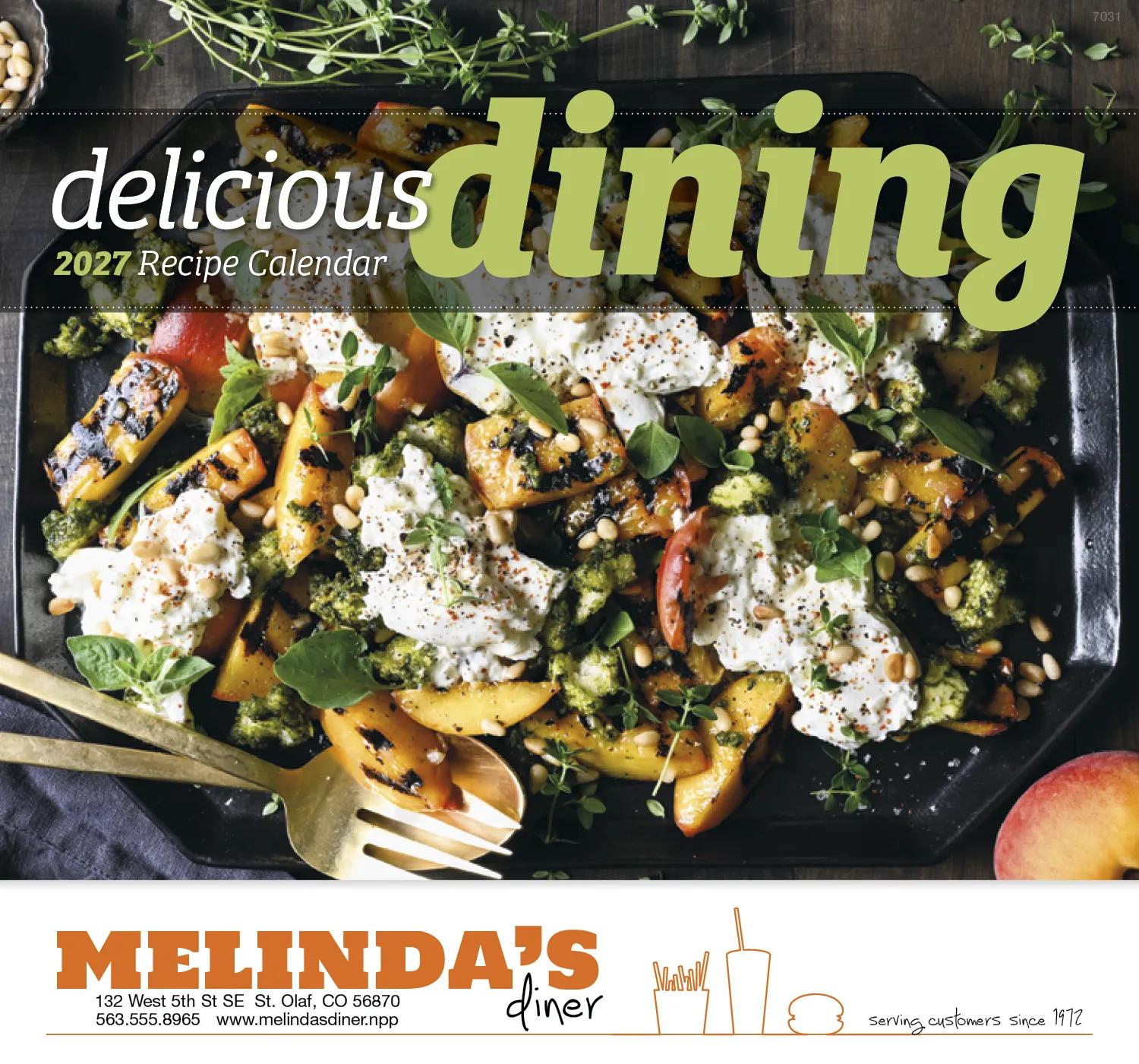 Recipe Wall Calendar Stapled with Cooking FSC Paper - 19 x 11 in - product view 2