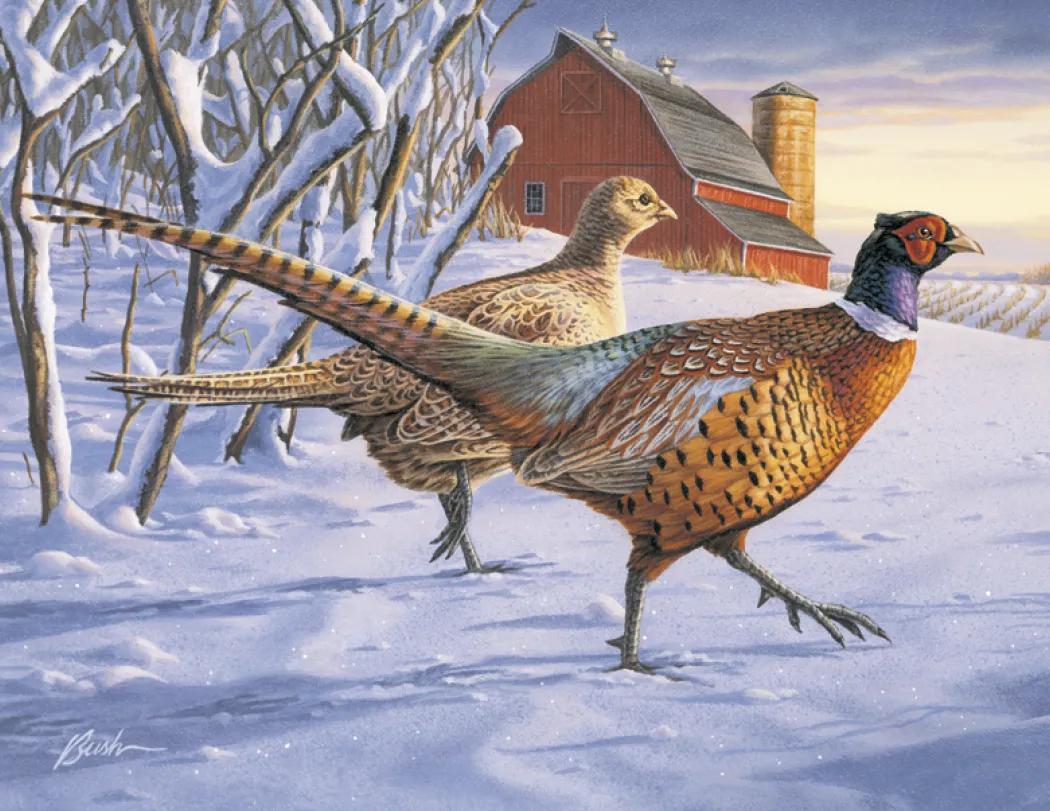 Wildlife Canvas Art Wall Calendar Stapled FSC Paper - 19 x 11 in - product view 18