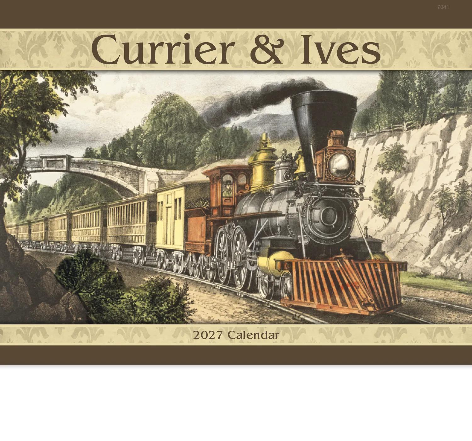 Currier & Ives Wall Calendar Stapled FSC Paper - 19 x 11 in - product view 3