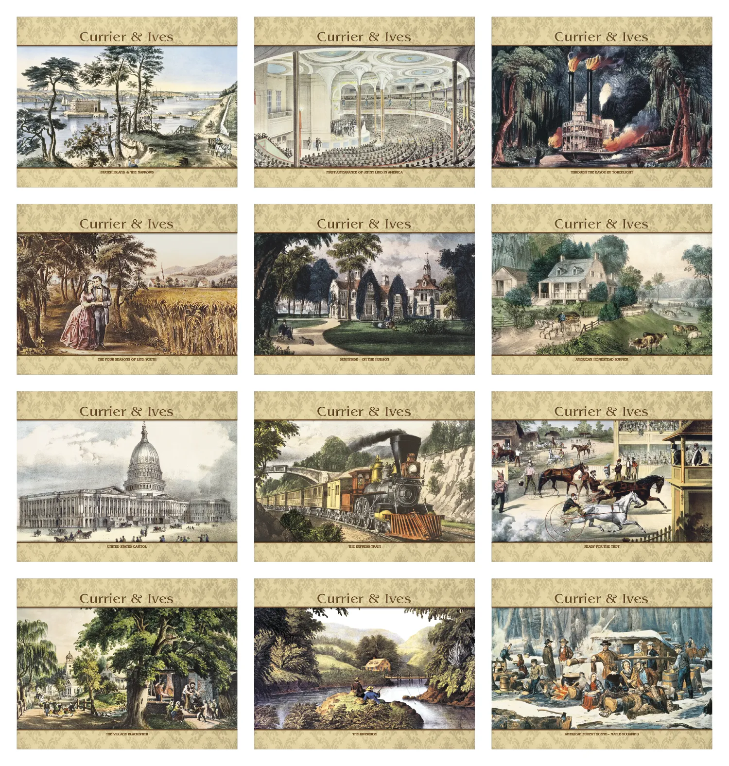Currier & Ives Wall Calendar Stapled FSC Paper - 19 x 11 in - product view 21