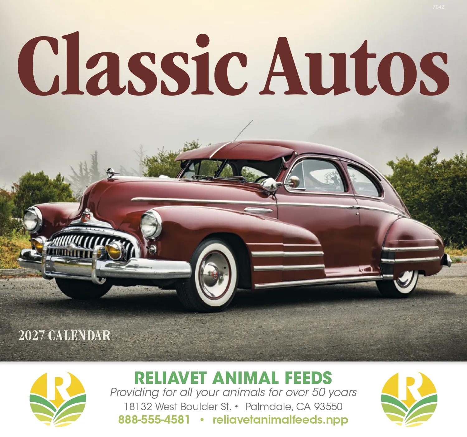 Classic Auto Wall Calendar Stapled FSC Gloss Paper - 19 x 11 in - product view 2