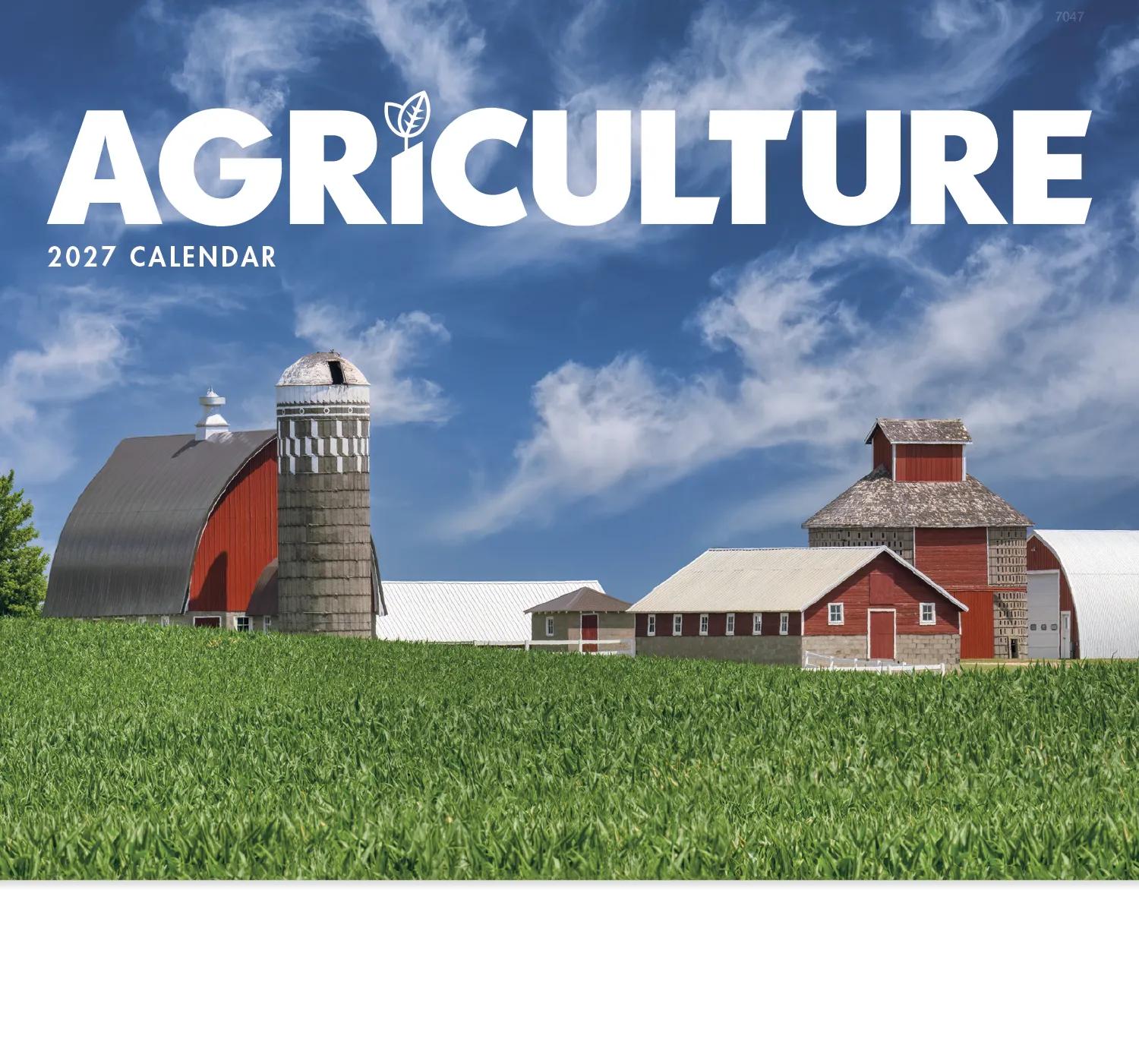 Agriculture Wall Calendar Stapled FSC Paper - 19 x 11 in - product view 3