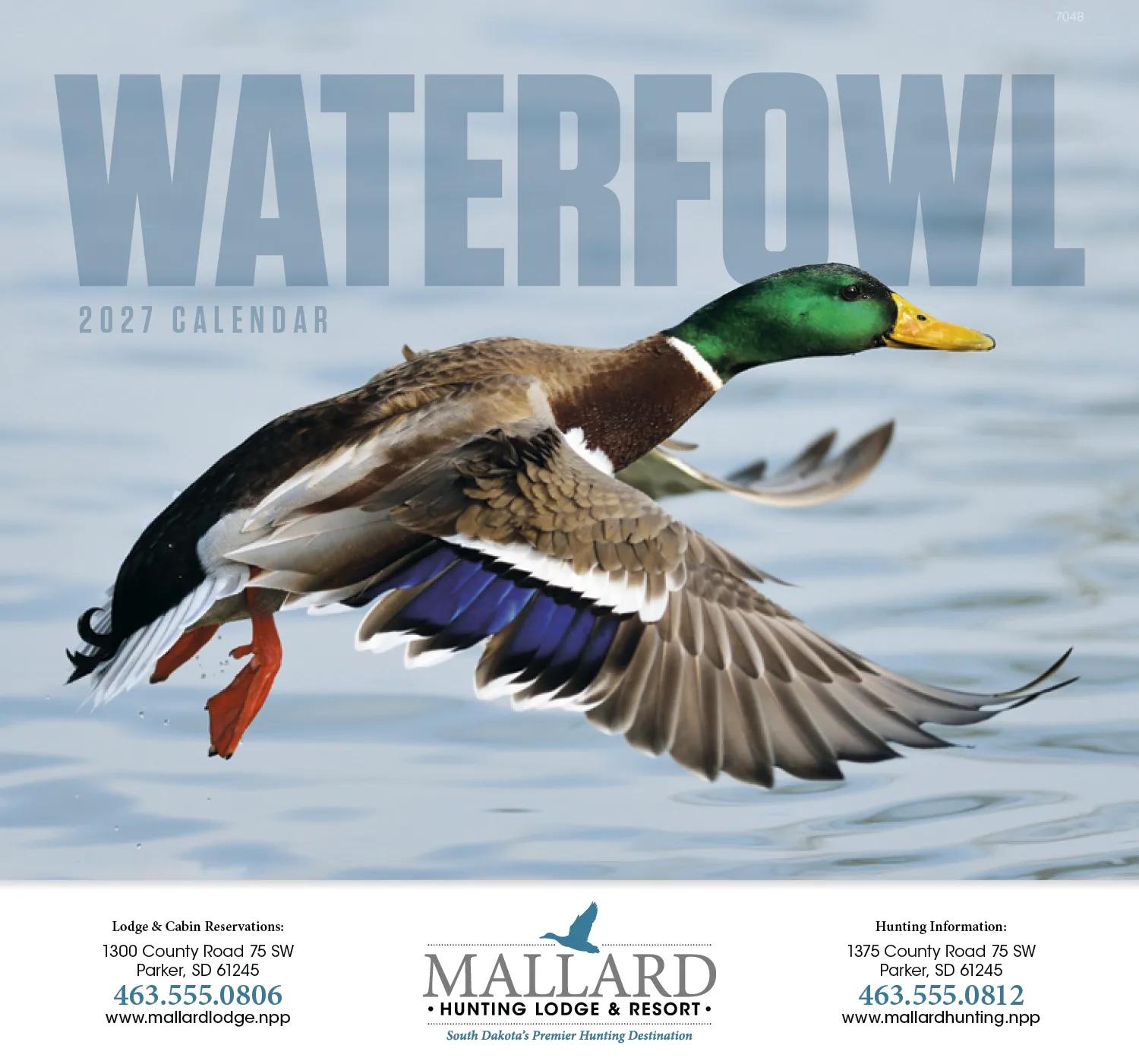 Waterfowl Wall Calendar Stapled FSC Paper - 19 x 11 in - product view 2