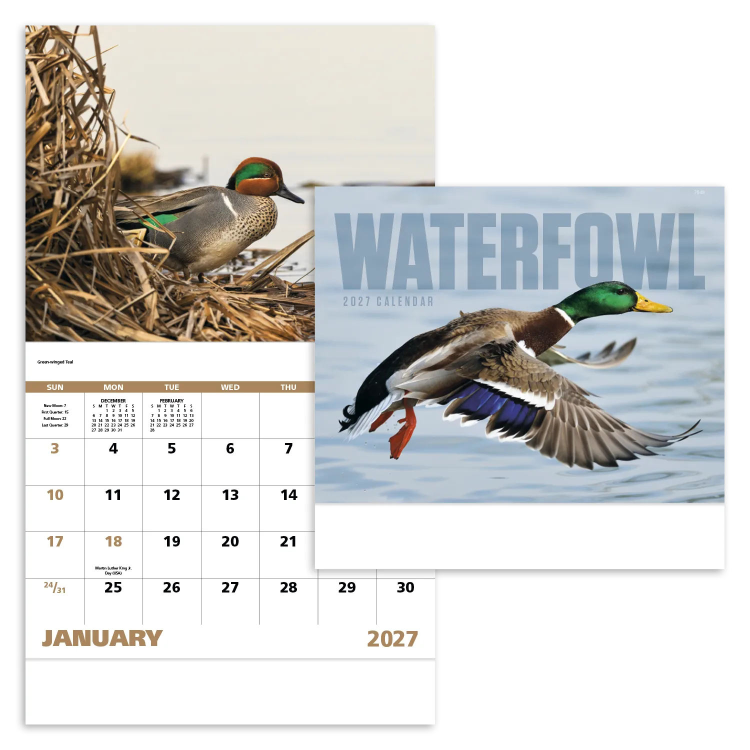 Waterfowl Wall Calendar Stapled FSC Paper - 19 x 11 in - product view 20
