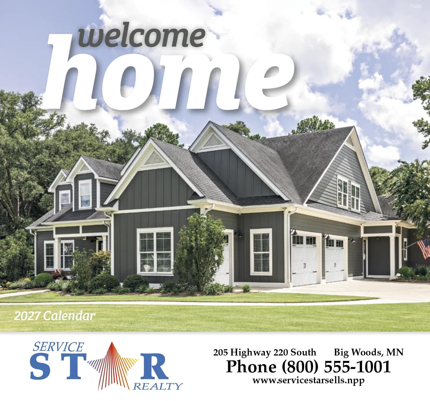 Welcome Home Wall Calendar Stapled FSC Paper - 19 x 11 in - product view 2