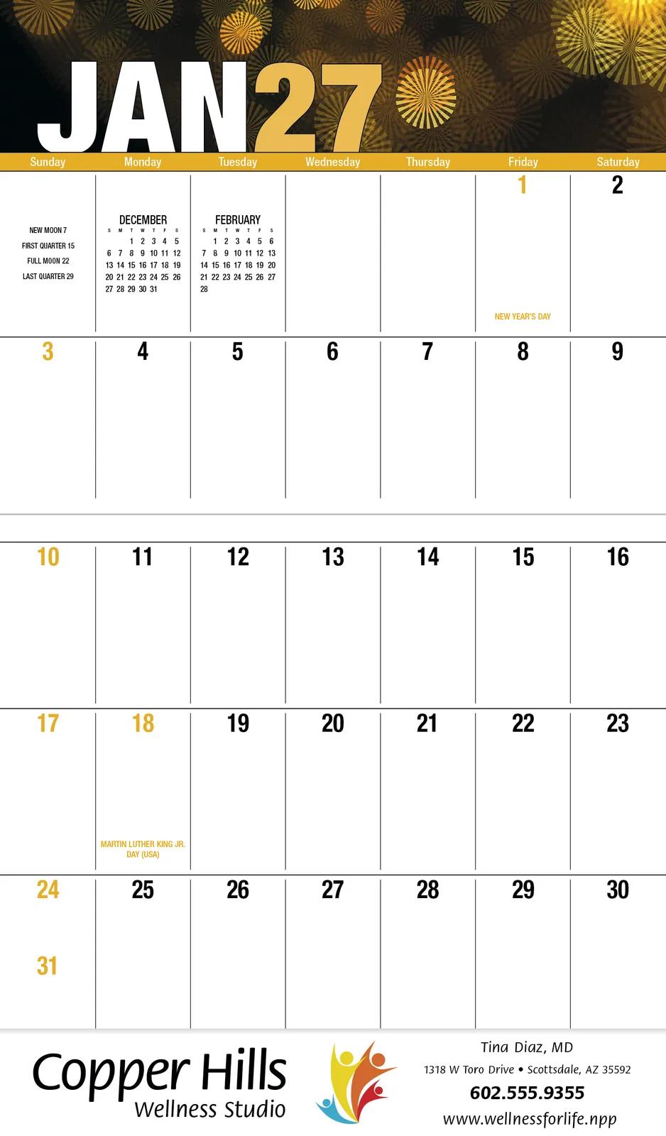 Seasonal Expressions Wall Calendar Big Block Stapled - 19 x 11 in - product view 4