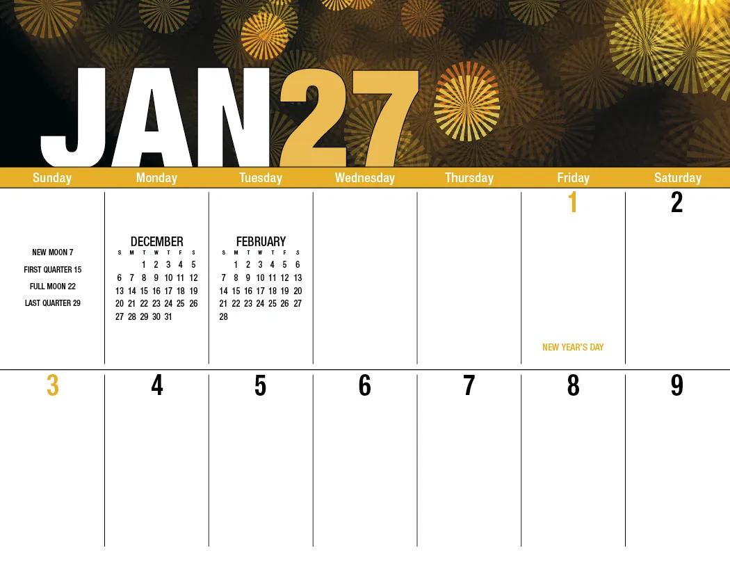 Seasonal Expressions Wall Calendar Big Block Stapled - 19 x 11 in - product view 7