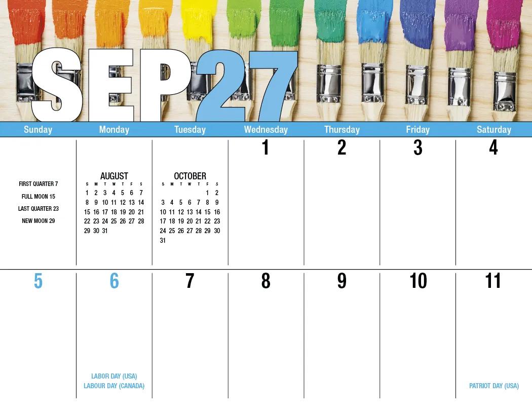 Seasonal Expressions Wall Calendar Big Block Stapled - 19 x 11 in - product view 15