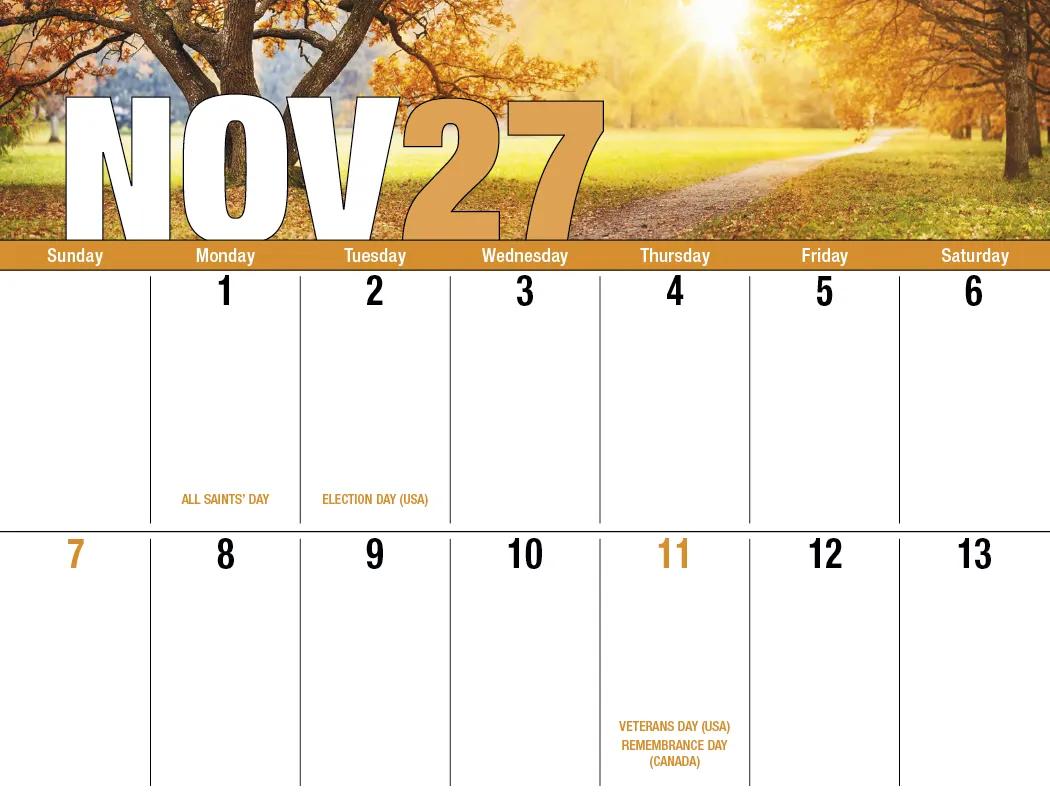 Seasonal Expressions Wall Calendar Big Block Stapled - 19 x 11 in - product view 17