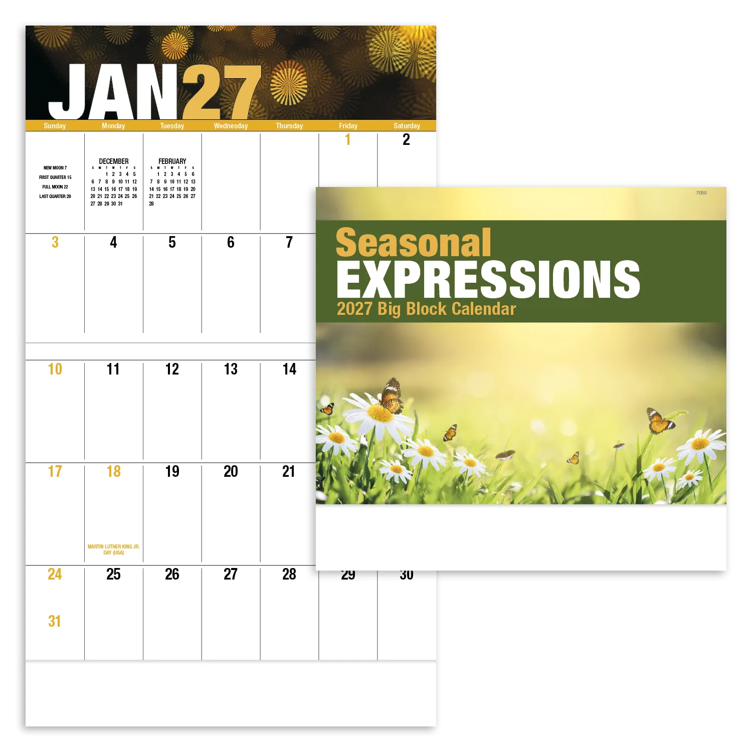 Seasonal Expressions Wall Calendar Big Block Stapled - 19 x 11 in - product view 20