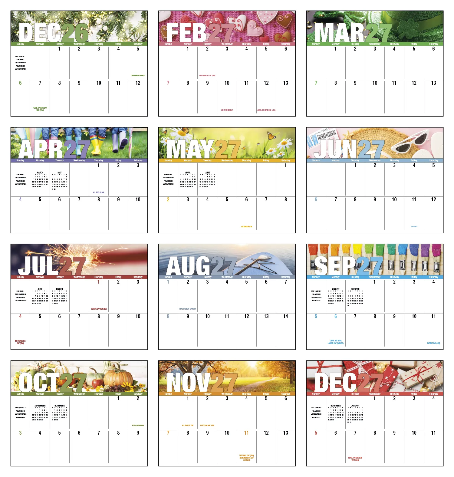 Seasonal Expressions Wall Calendar Big Block Stapled - 19 x 11 in - product view 21