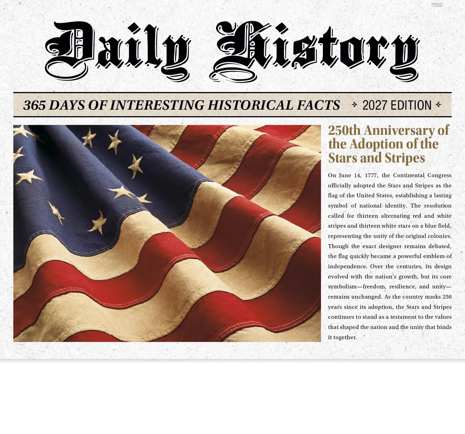 Daily History Wall Calendar Stapled FSC Paper - 19 x 11 in - product view 3