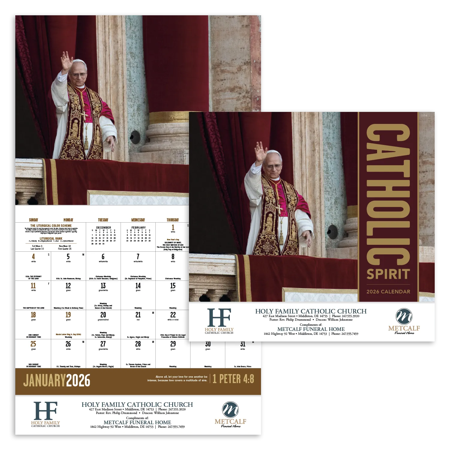 Catholic Spirit Wall Calendar Stapled FSC Paper - 19 x 11 in - product view 2