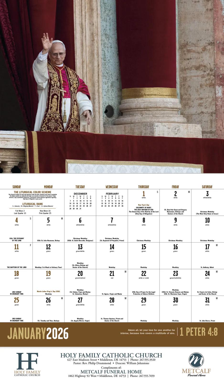 Catholic Spirit Wall Calendar Stapled FSC Paper - 19 x 11 in - product view 7