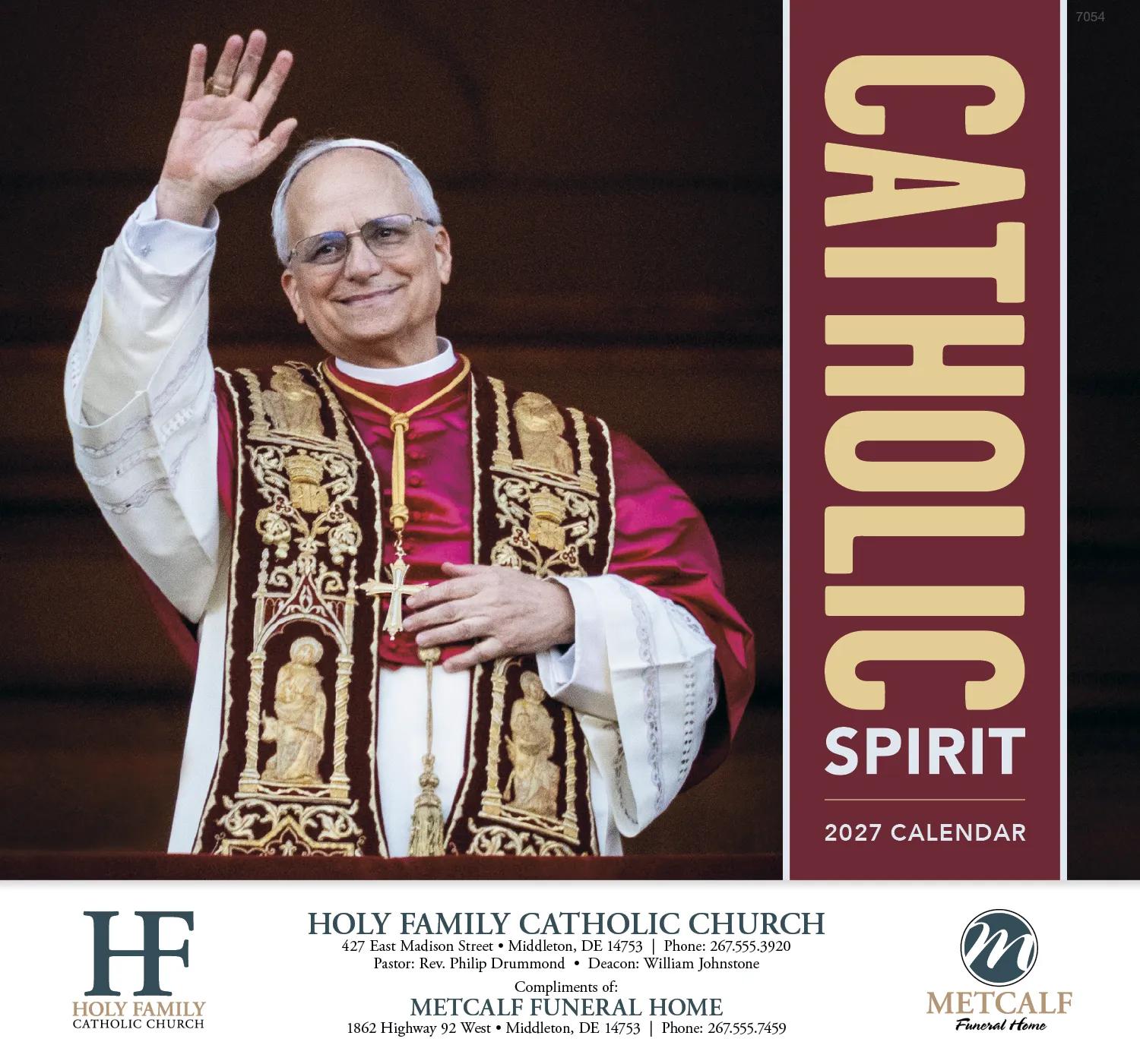 Catholic Spirit Wall Calendar Stapled FSC Paper - 19 x 11 in - product view 9