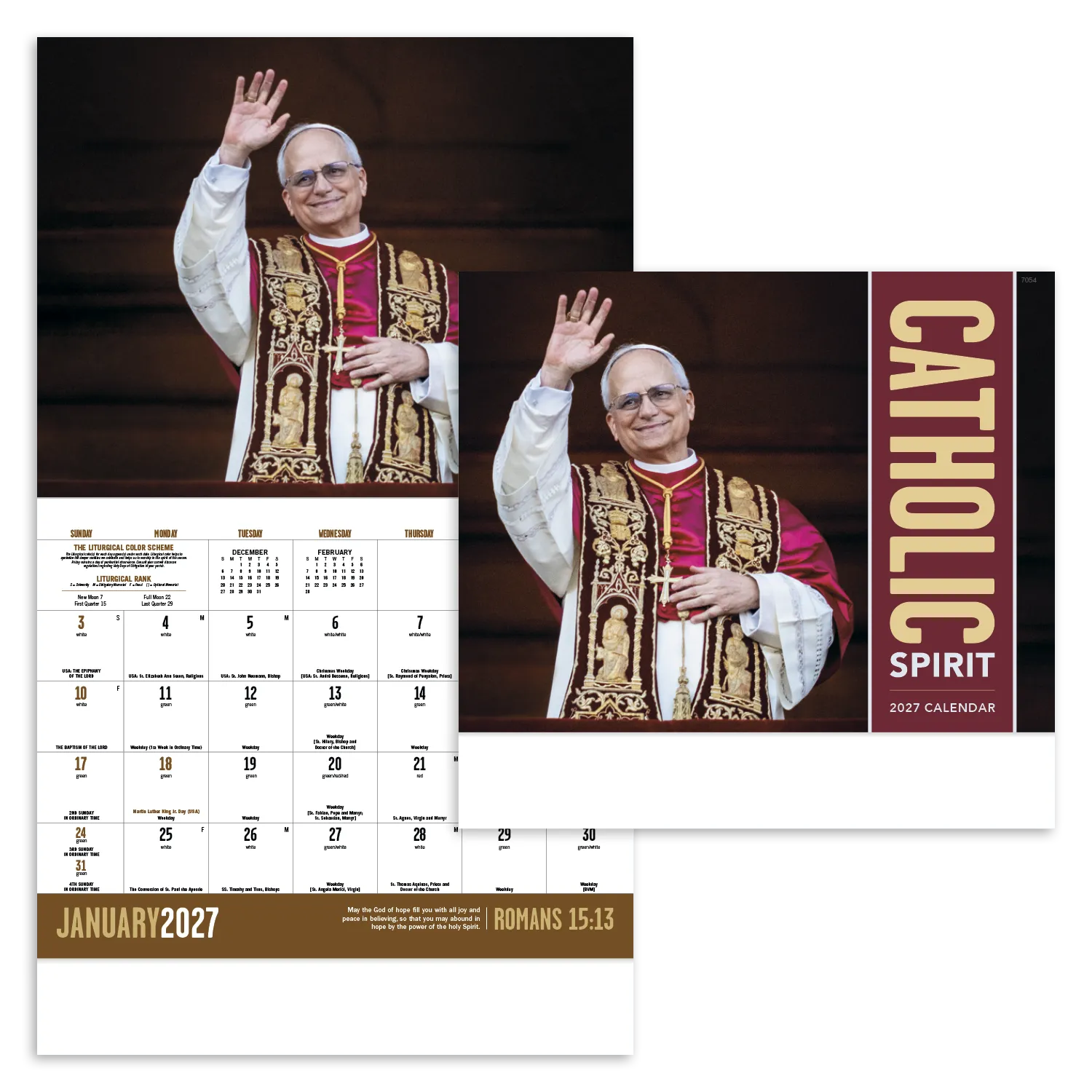 Catholic Spirit Wall Calendar Stapled FSC Paper - 19 x 11 in - product view 27