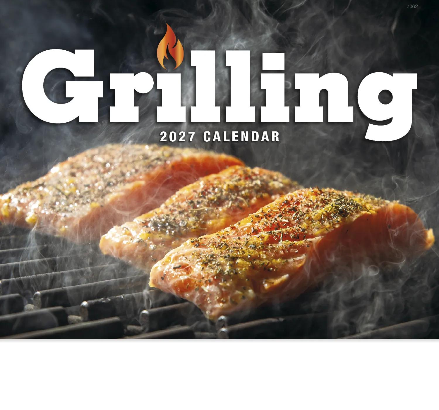 Grilling Wall Calendar with Recipes Stapled - 19 x 11 in - product view 3