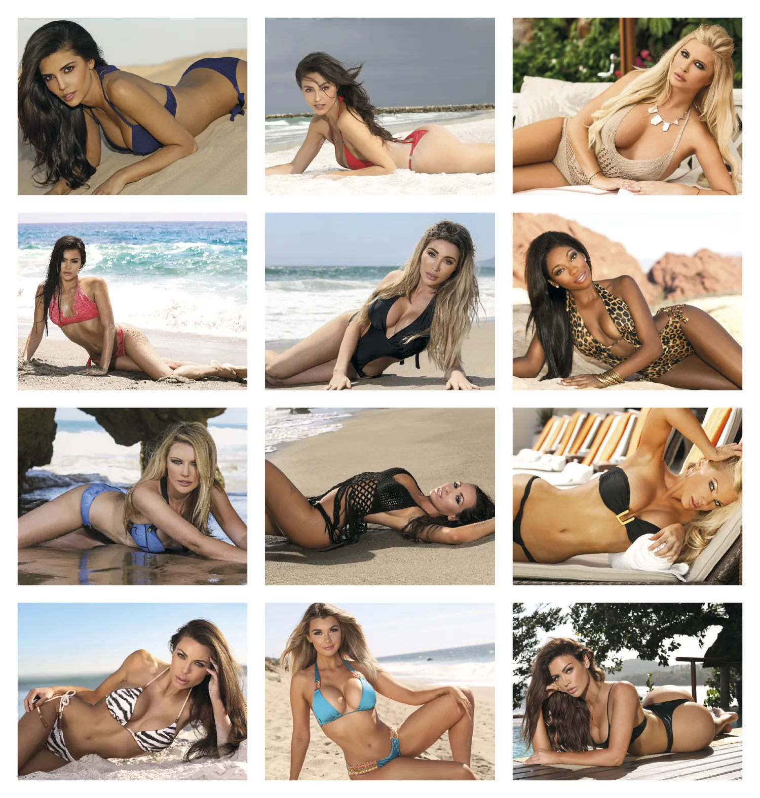 Swimsuits Wall Calendar Stapled FSC Paper - 19 x 11 in - product view 21