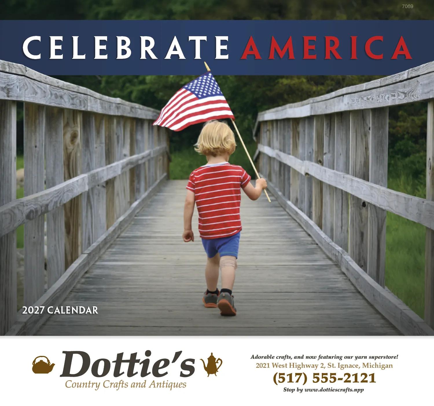 Celebrate America Wall Calendar Stapled FSC Paper - 19 x 11 in - product view 2