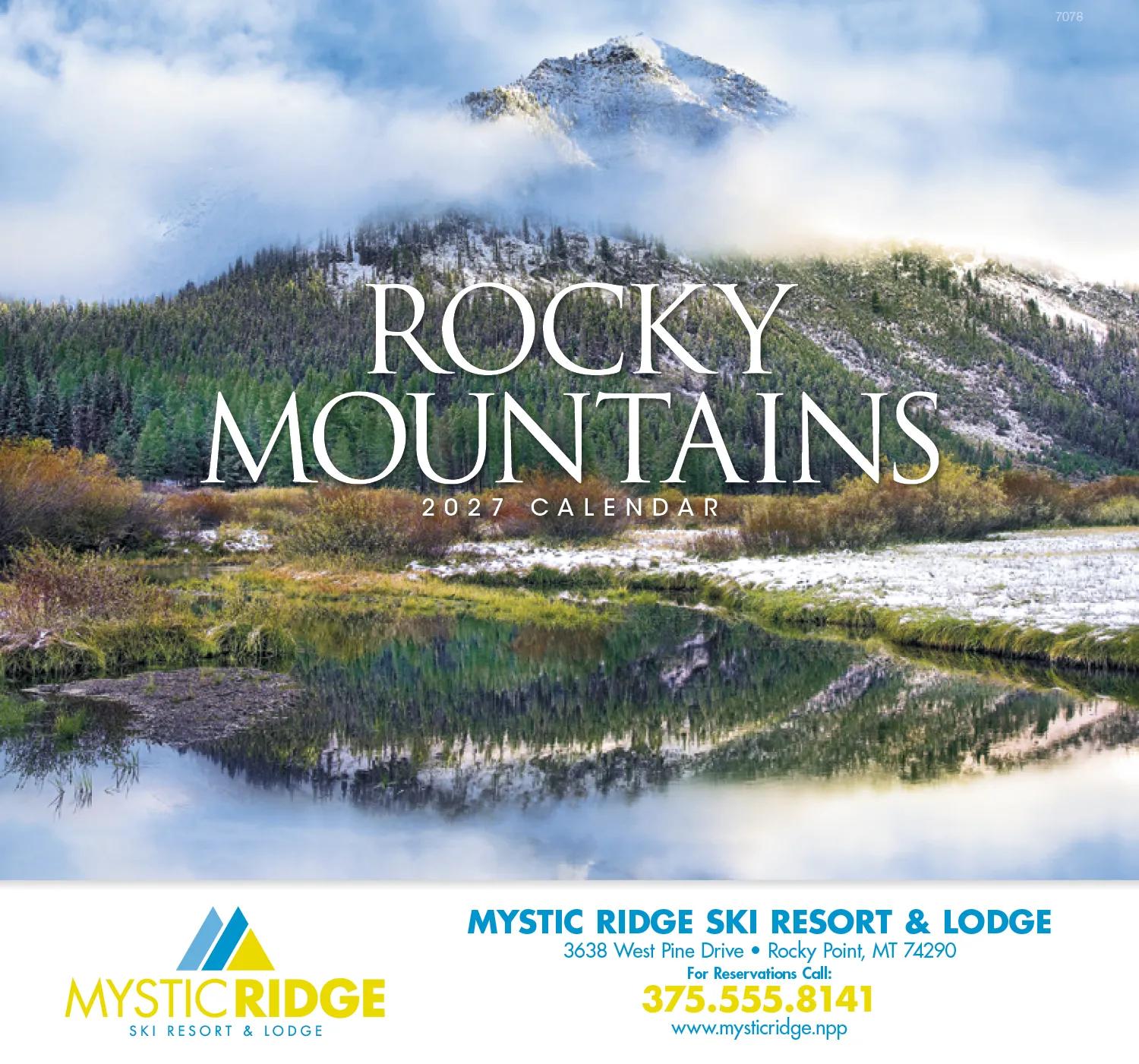 Rocky Mountains Wall Calendar Stapled FSC Paper - 19 x 11 in - product view 2