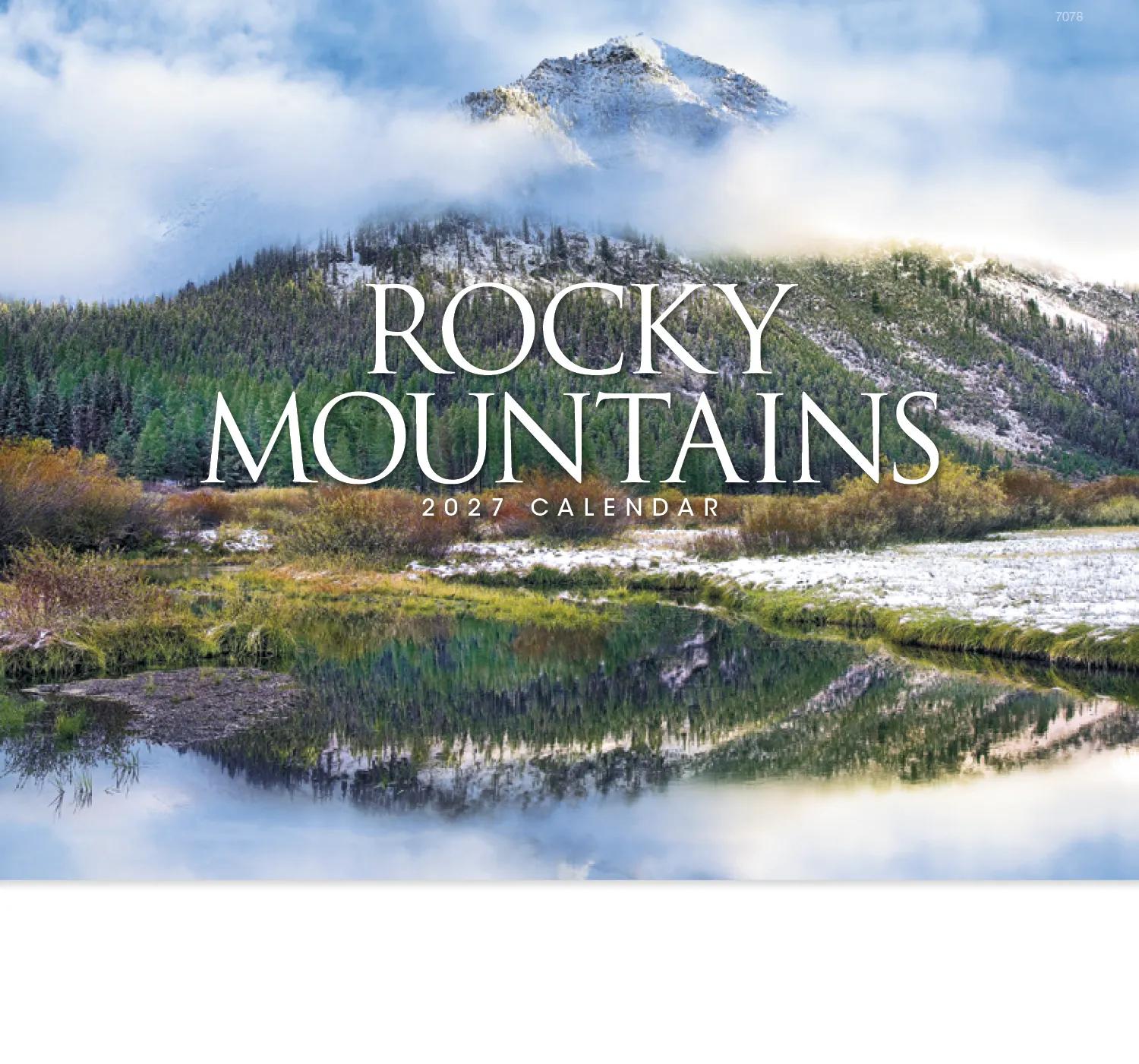 Rocky Mountains Wall Calendar Stapled FSC Paper - 19 x 11 in - product view 3