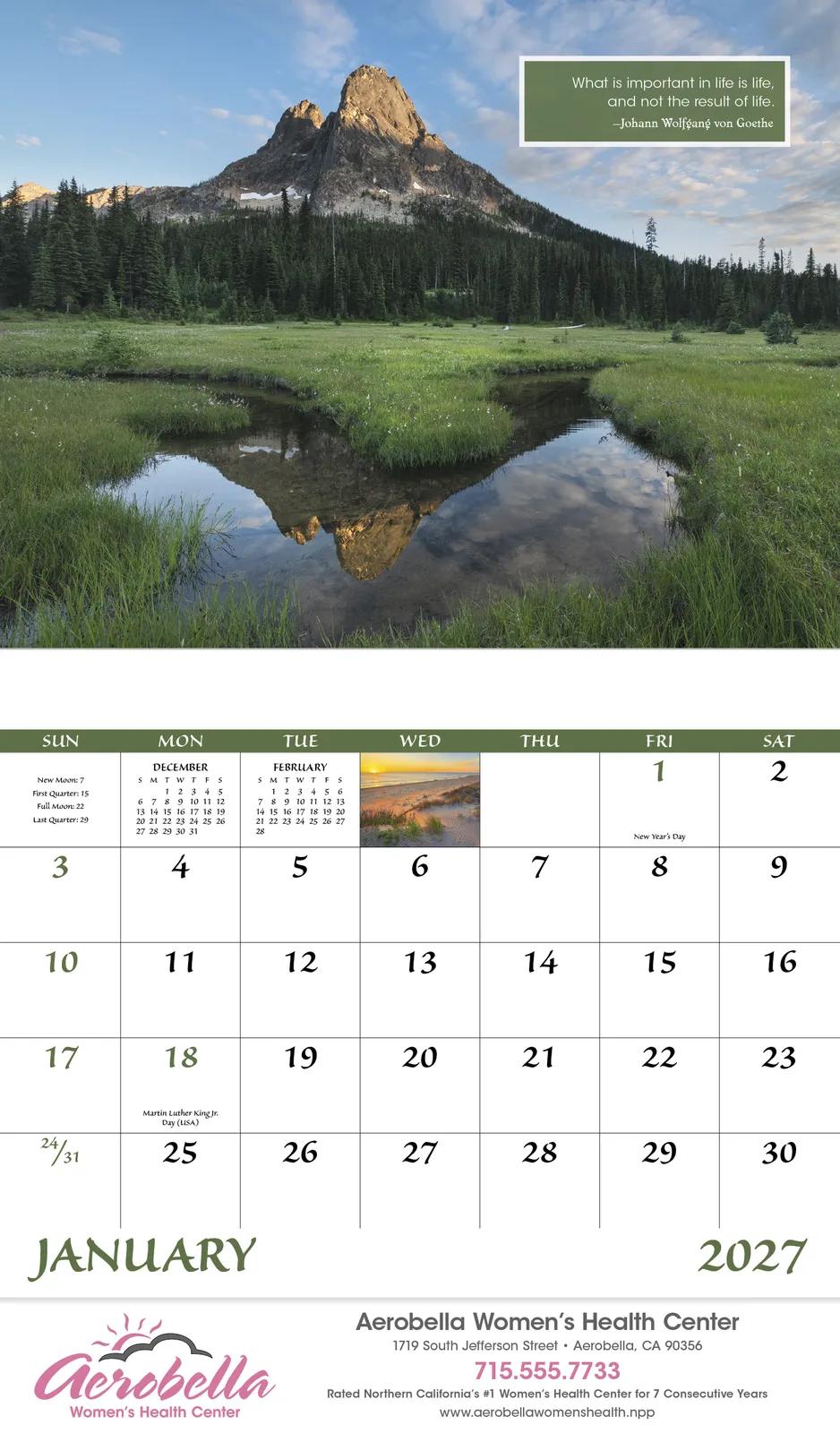 Inspirations for Life Wall Calendar Stapled - 19 x 11 in - product view 4