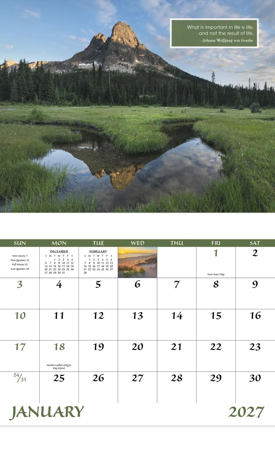 Inspirations for Life Wall Calendar Stapled - 19 x 11 in - product view 5