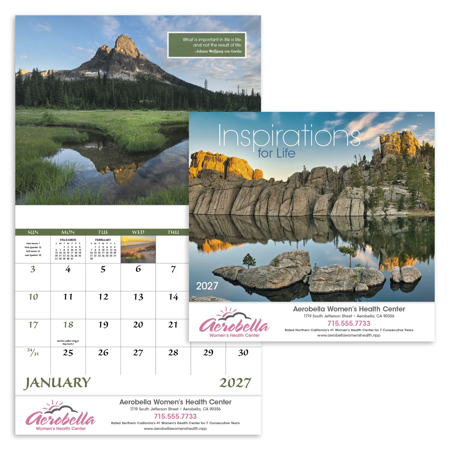 Inspirations for Life Wall Calendar Stapled - 19 x 11 in - product view 19