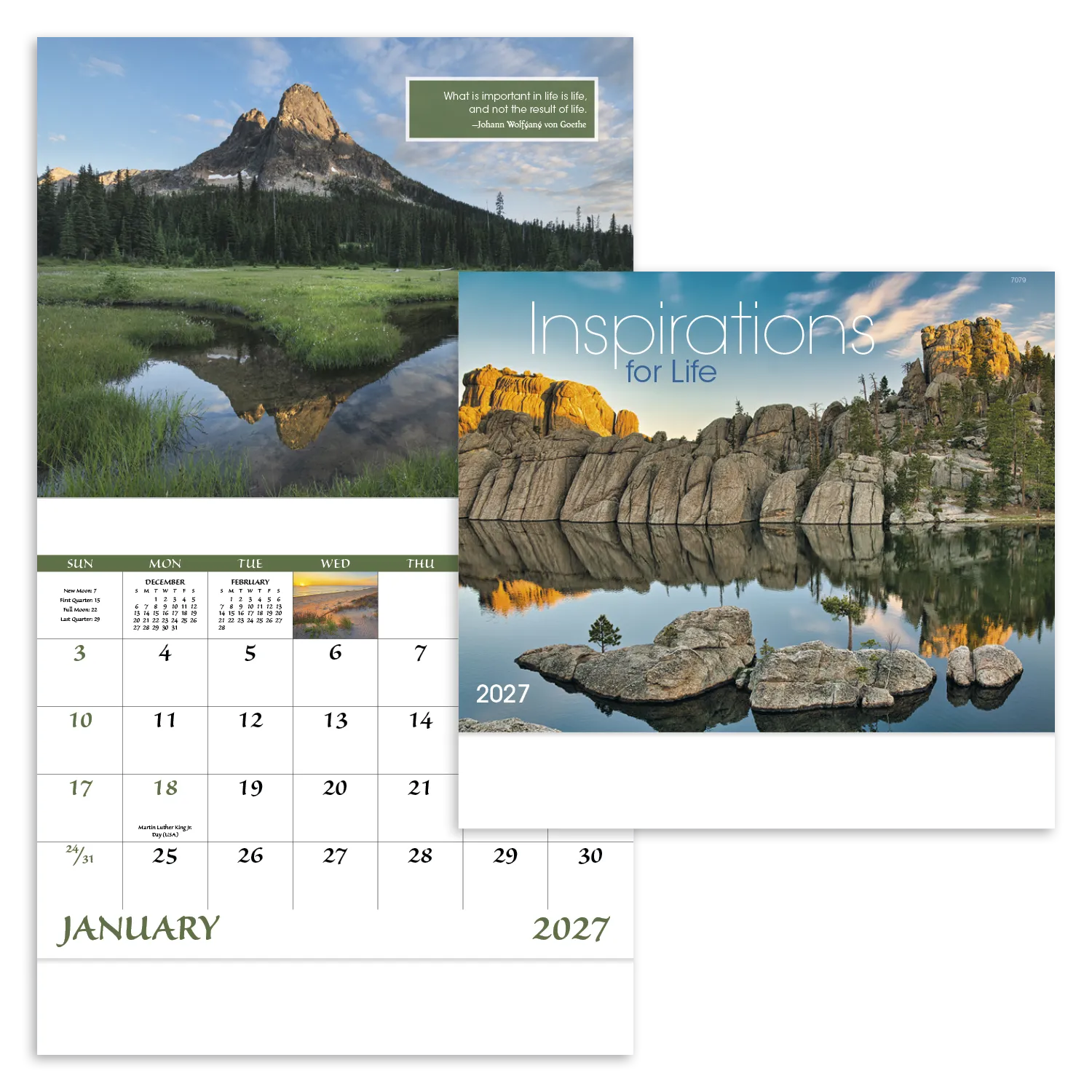 Inspirations for Life Wall Calendar Stapled - 19 x 11 in - product view 20