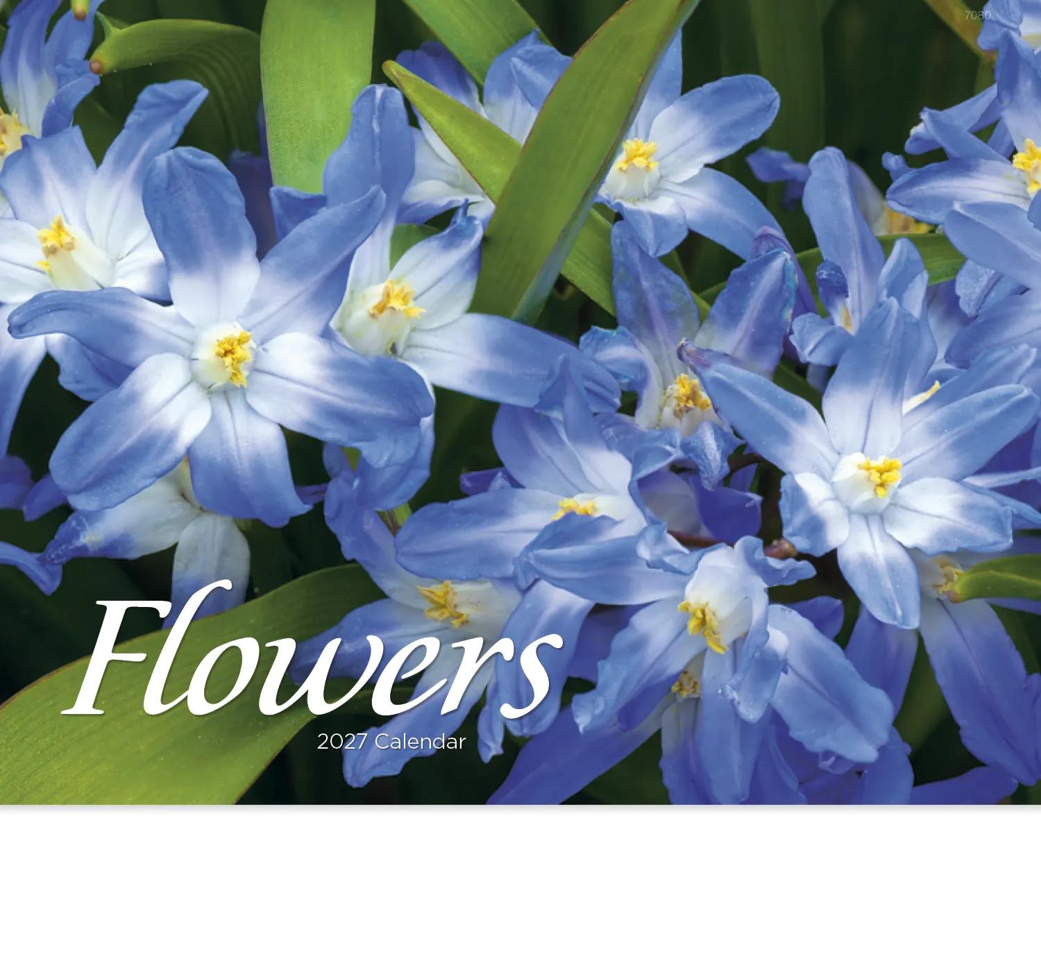 Flowers Wall Calendar Stapled FSC Paper - 19 x 11 in - product view 3