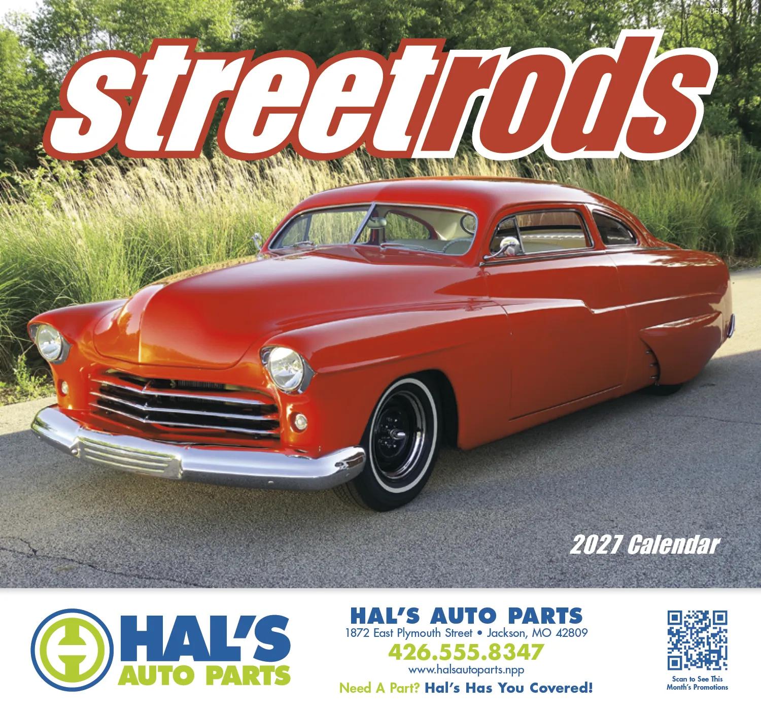Street Rods Wall Calendar Stapled FSC Paper - 19 x 11 in - product view 2