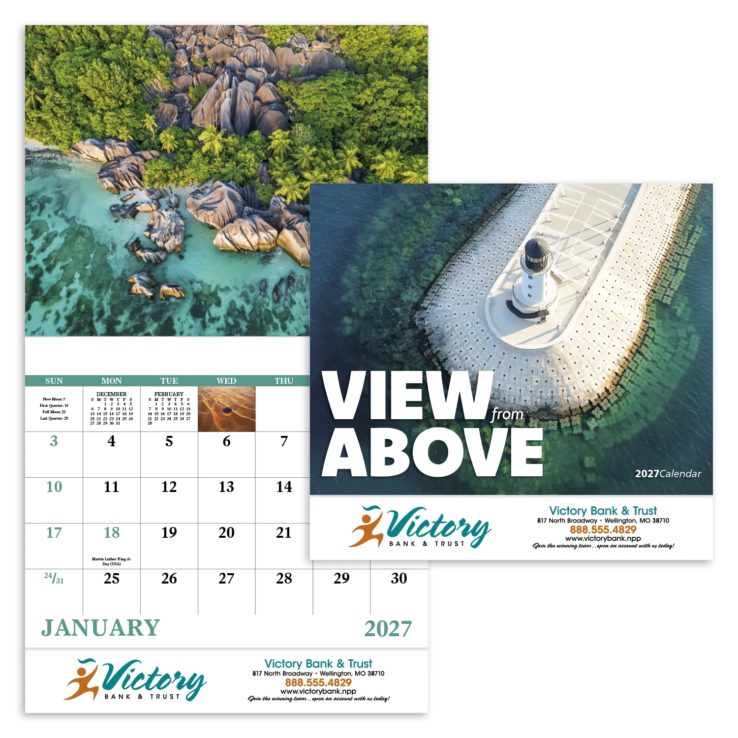 Aerial Photography Wall Calendar Stapled FSC - 18.5 x 11 in - product view 19