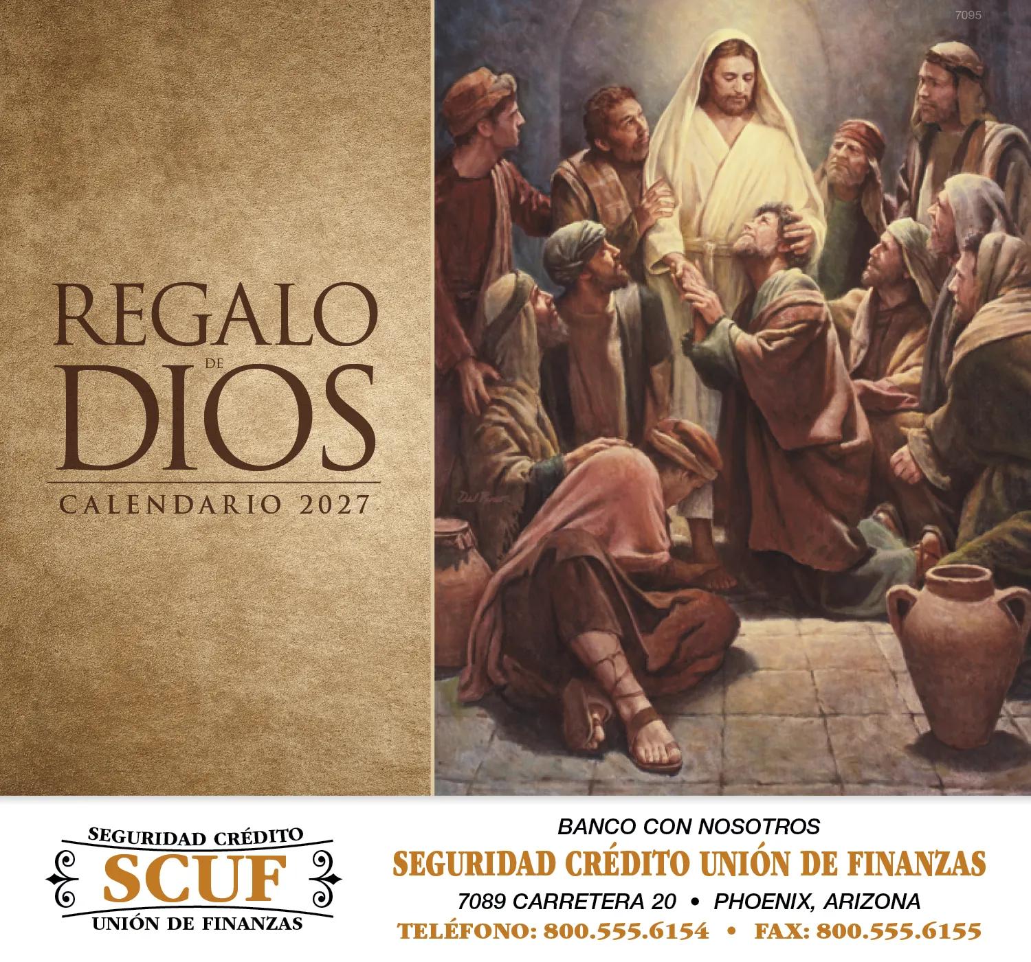 Catholic Spanish Wall Calendar Stapled FSC - 19 x 11 in - product view 2