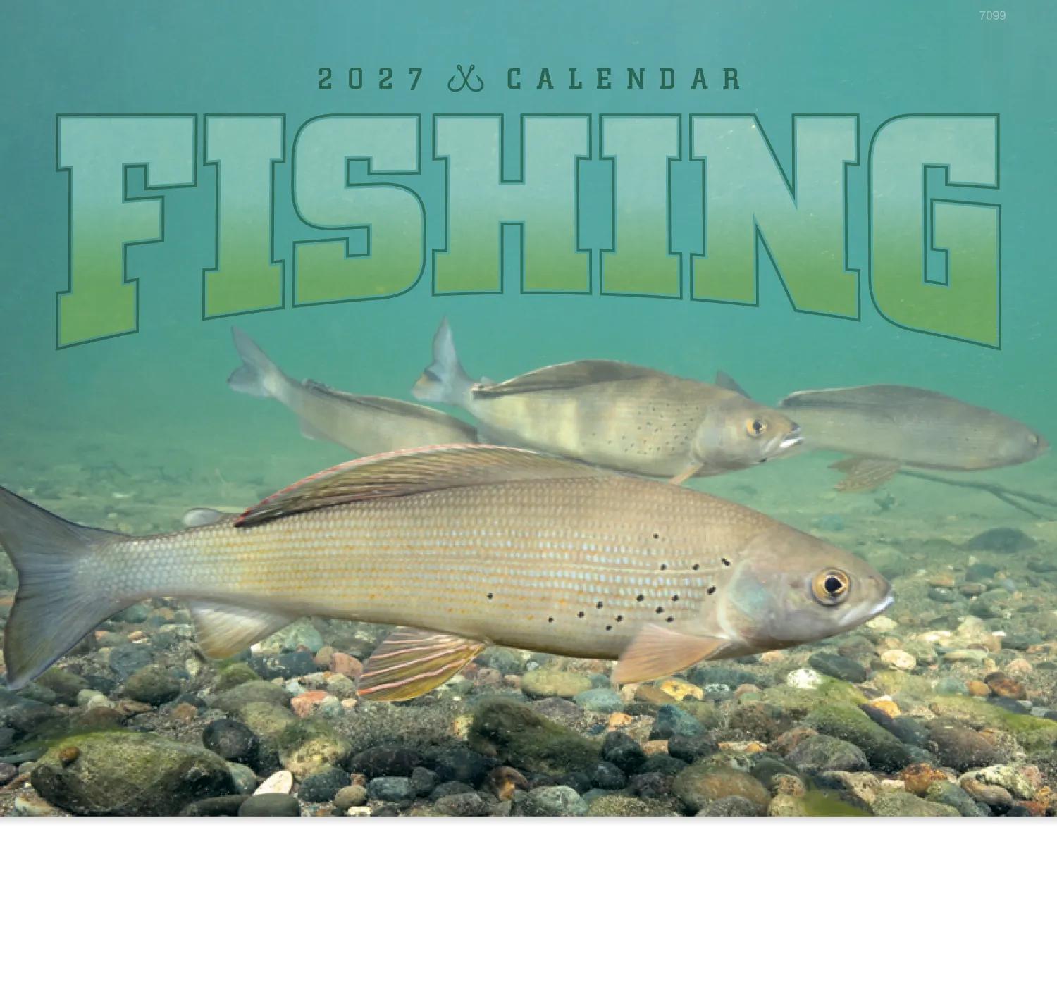 Fishing Wall Calendar Stapled FSC Paper - 19 x 11 in - product view 3