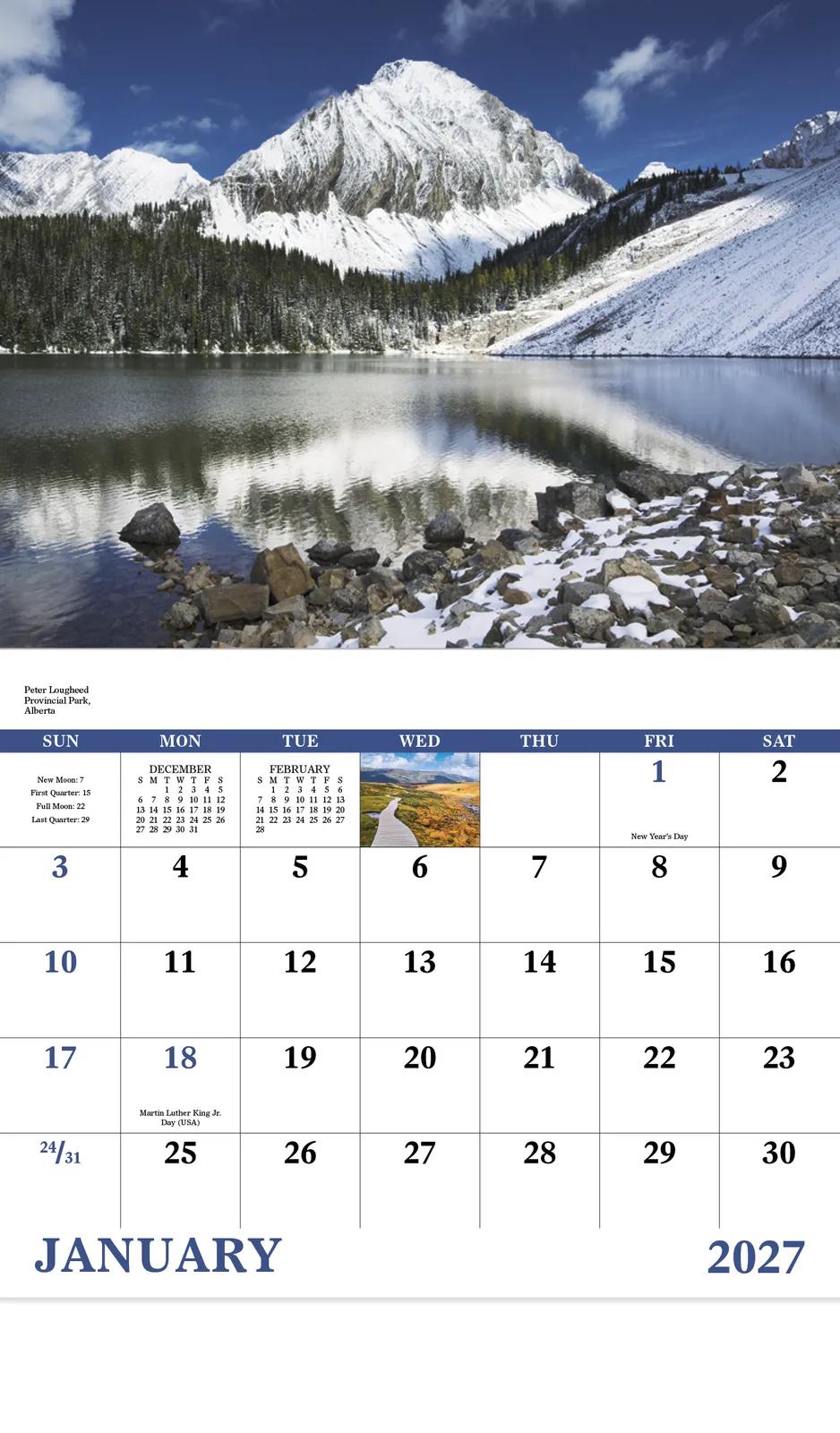 Canadian Landscapes Wall Calendar Stapled FSC - 19 x 11 in - product view 5