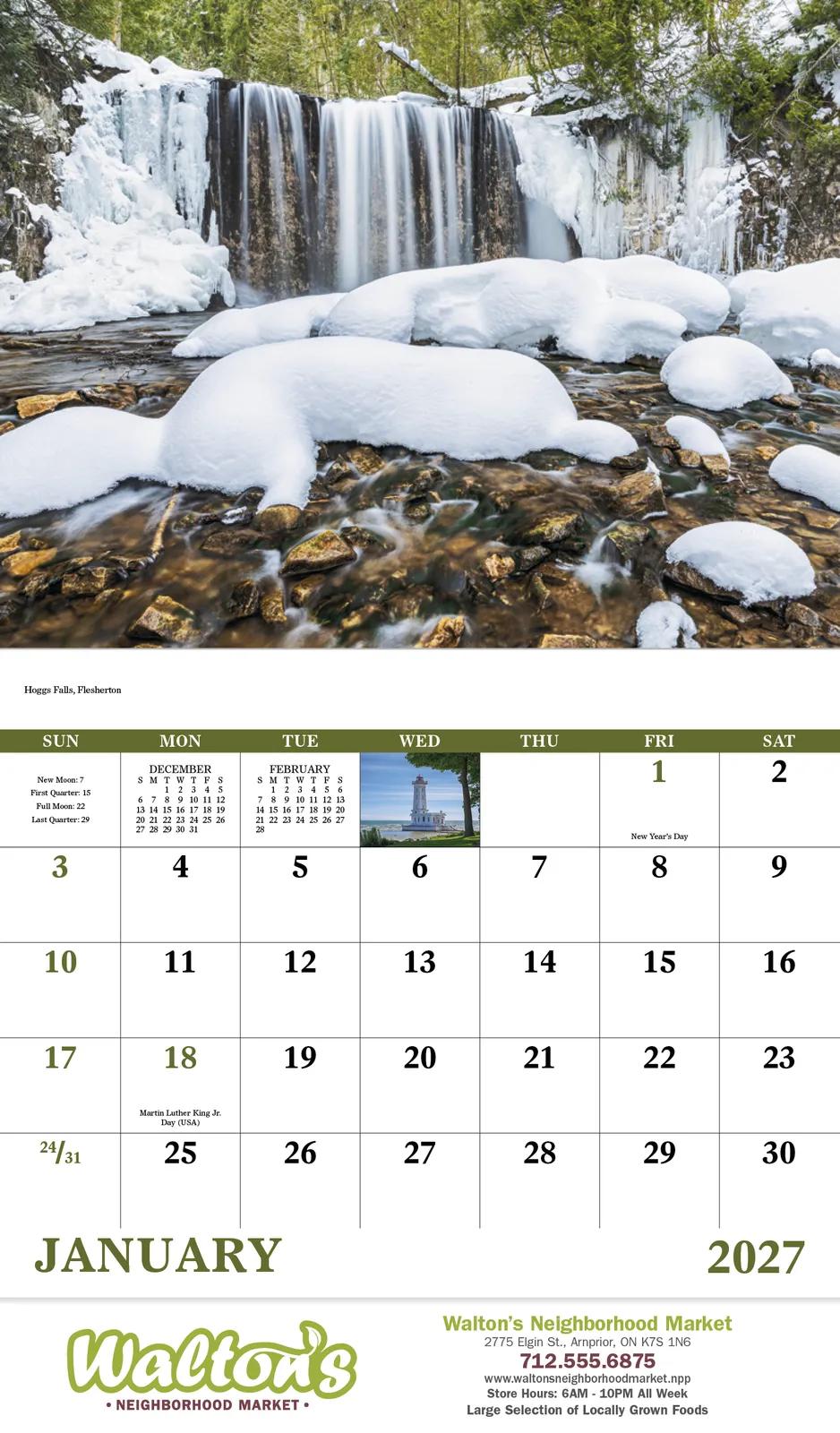 Ontario Scenery Wall Calendar Stapled FSC - 19 x 11 in - product view 4