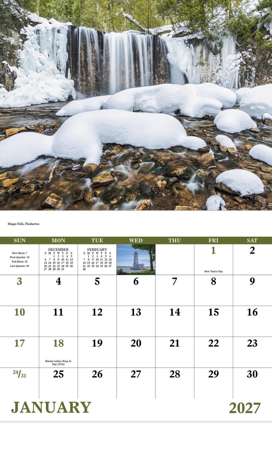Ontario Scenery Wall Calendar Stapled FSC - 19 x 11 in - product view 5