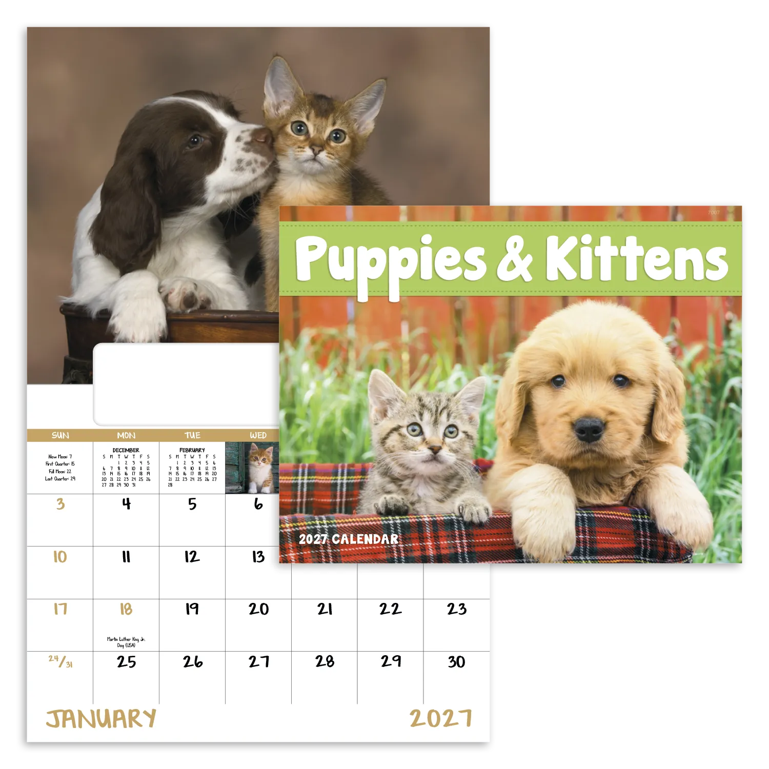 Puppies Kittens Window Calendar FSC Paper - 17.25 x 11 in - product view 19