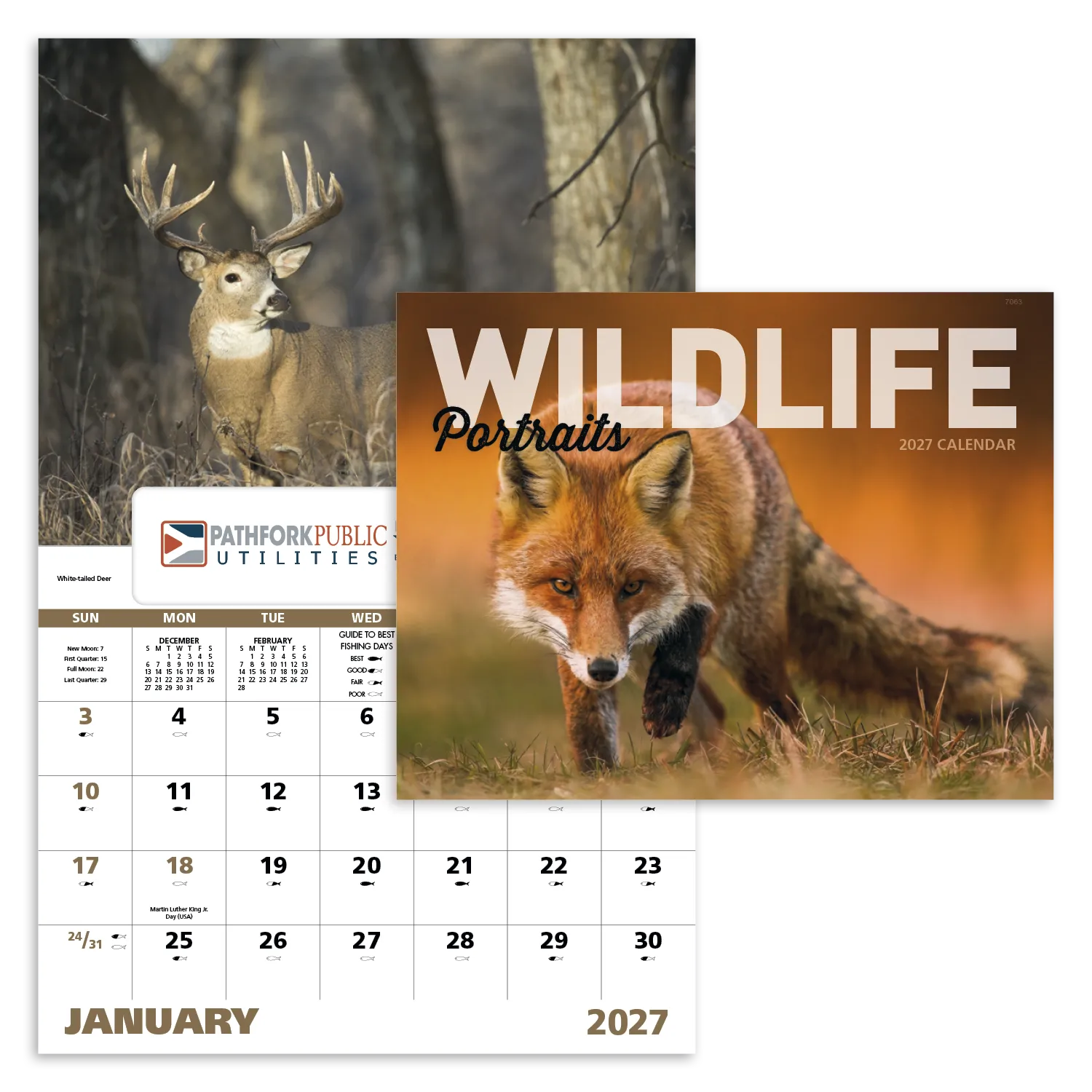 Wildlife Portraits Window Calendar North America - 17.25 x 11 in - product view 18